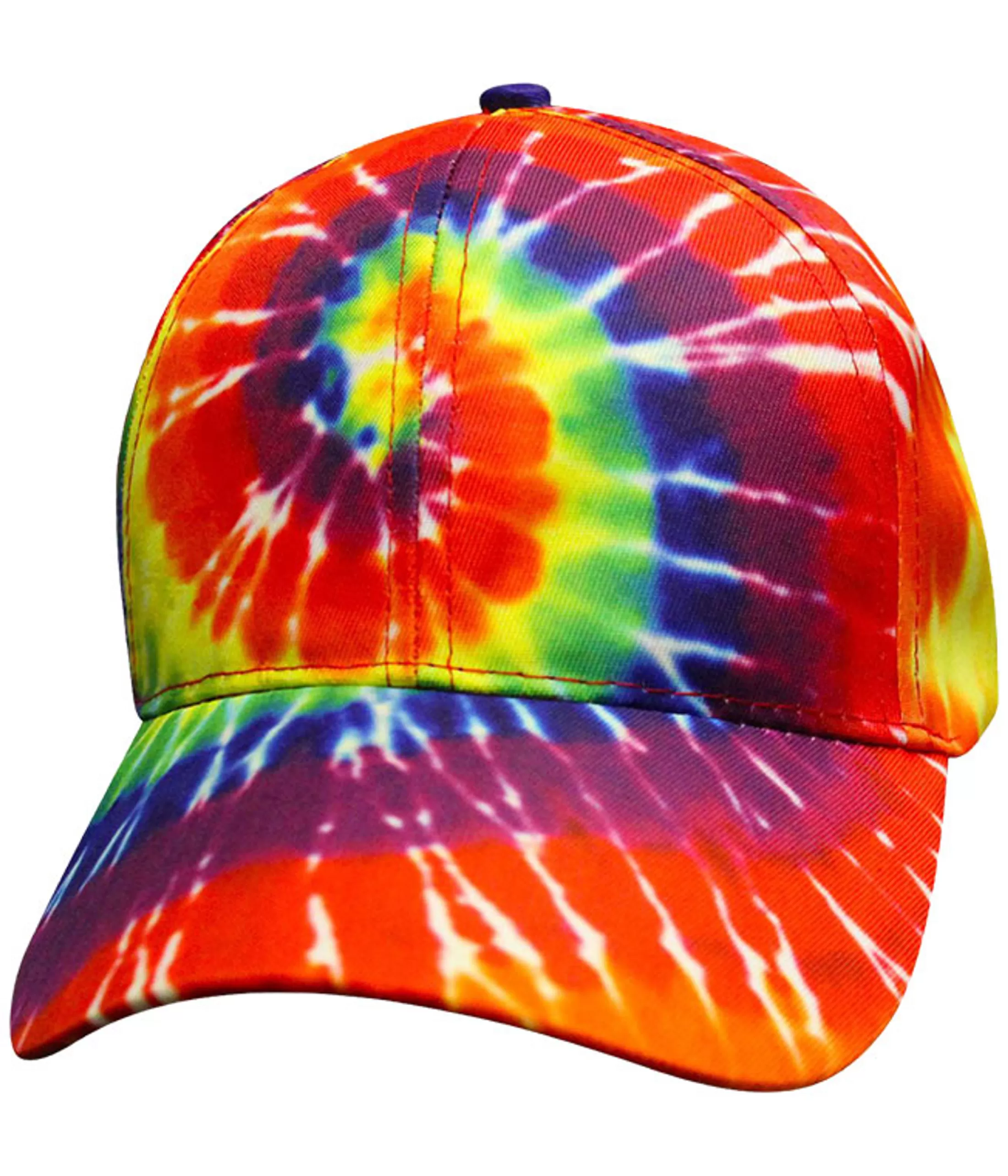 Hats<Liquid Blue Tie-Dye Rainbow Spiral Hat