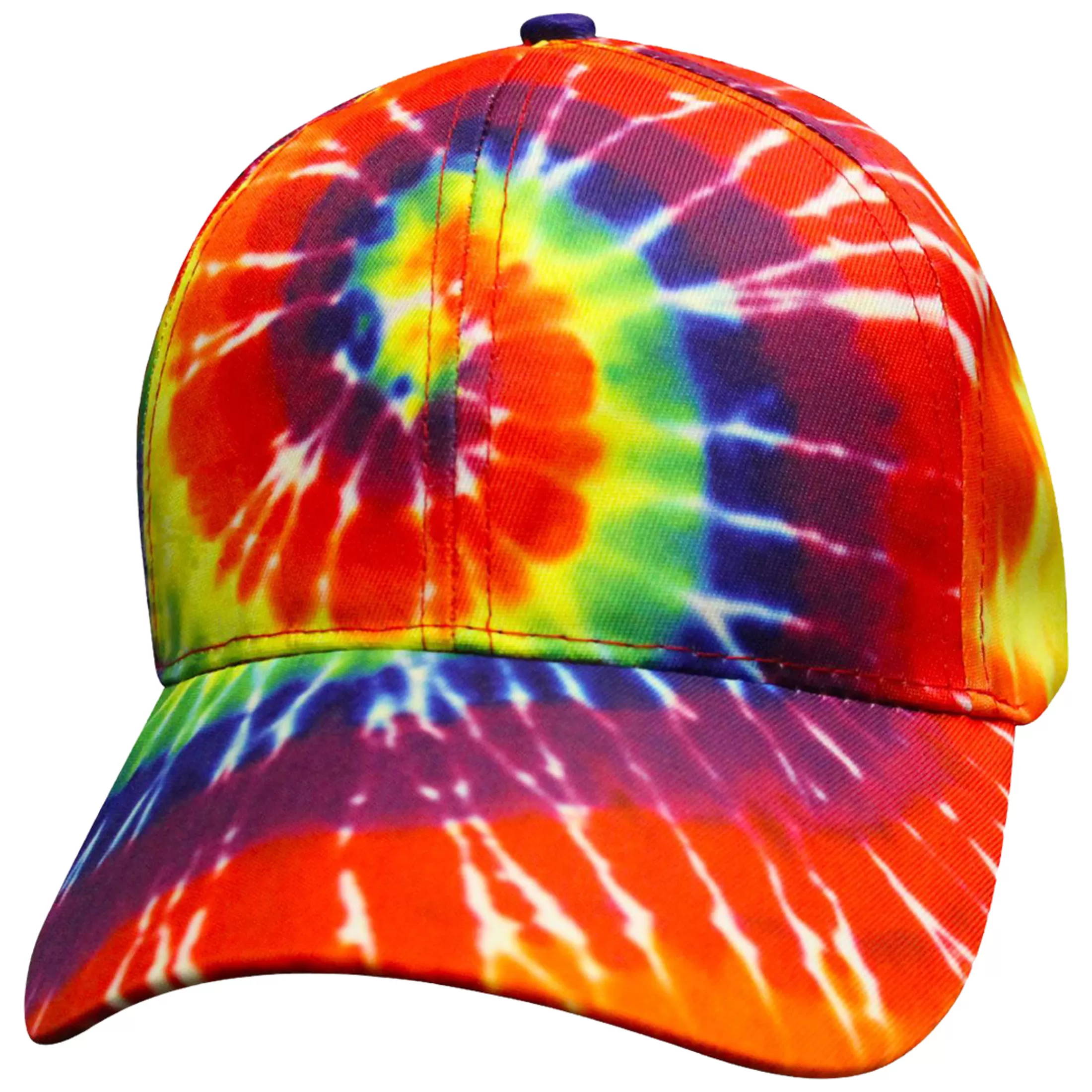 Hats<Liquid Blue Tie-Dye Rainbow Spiral Hat