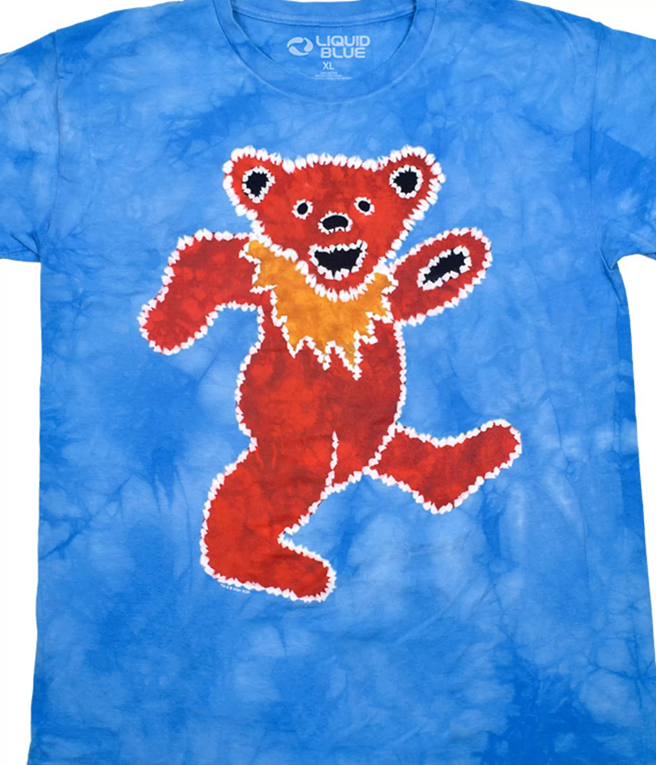 T-Shirt | Grateful Dead<Liquid Blue Tie-Dye Red Bear T-Shirt