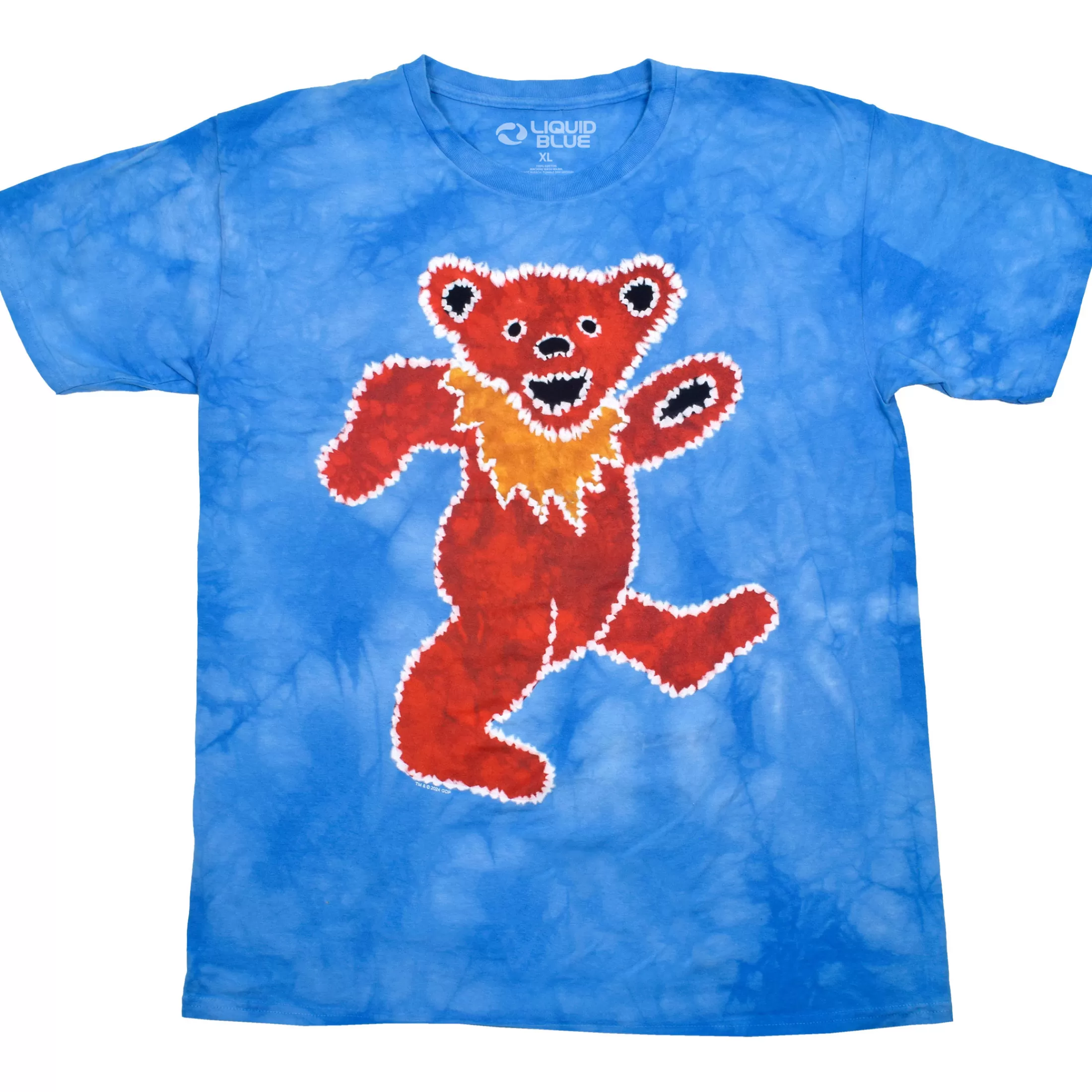 T-Shirt | Grateful Dead<Liquid Blue Tie-Dye Red Bear T-Shirt