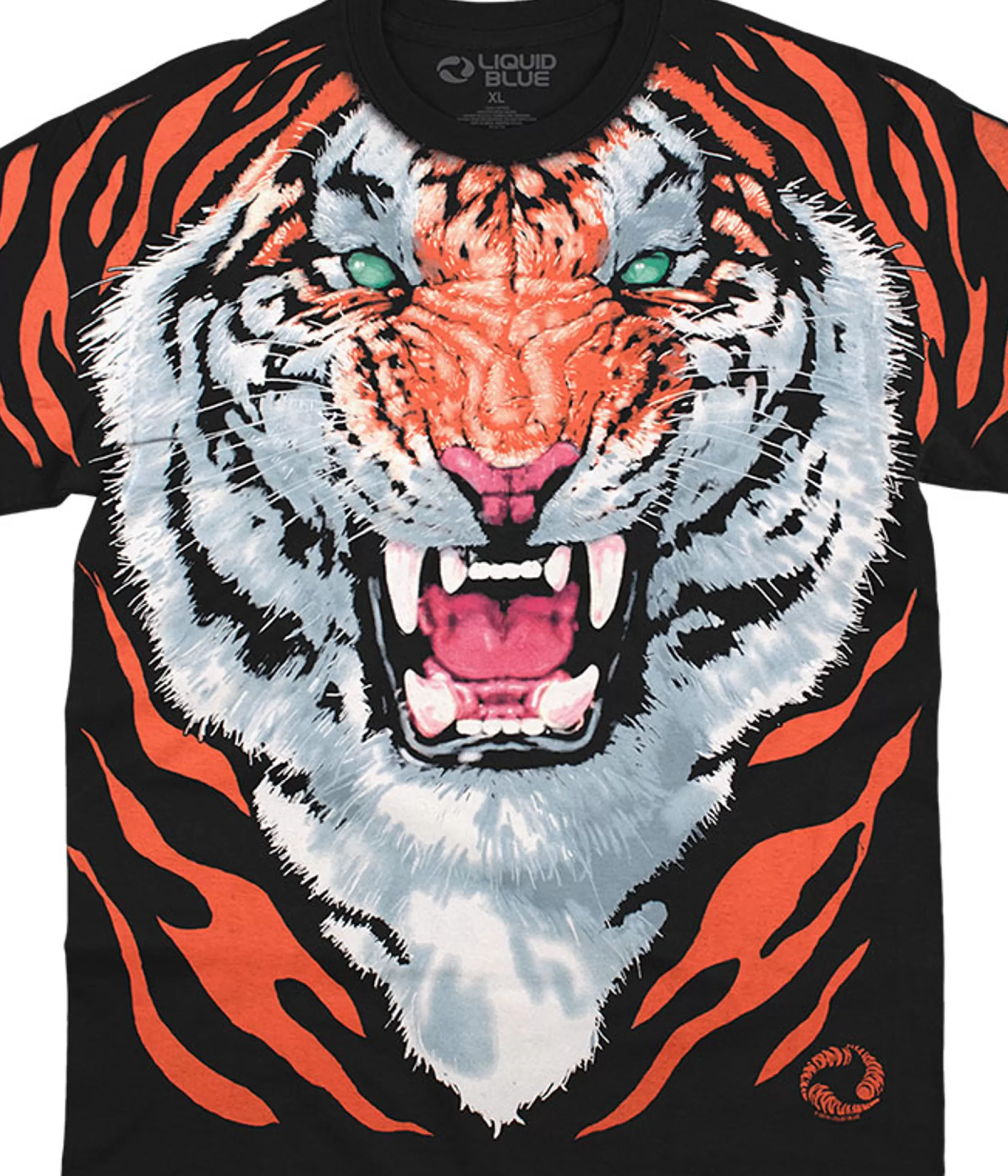 T-Shirt | Exotic Wildlife<Liquid Blue Tiger Black T-Shirt