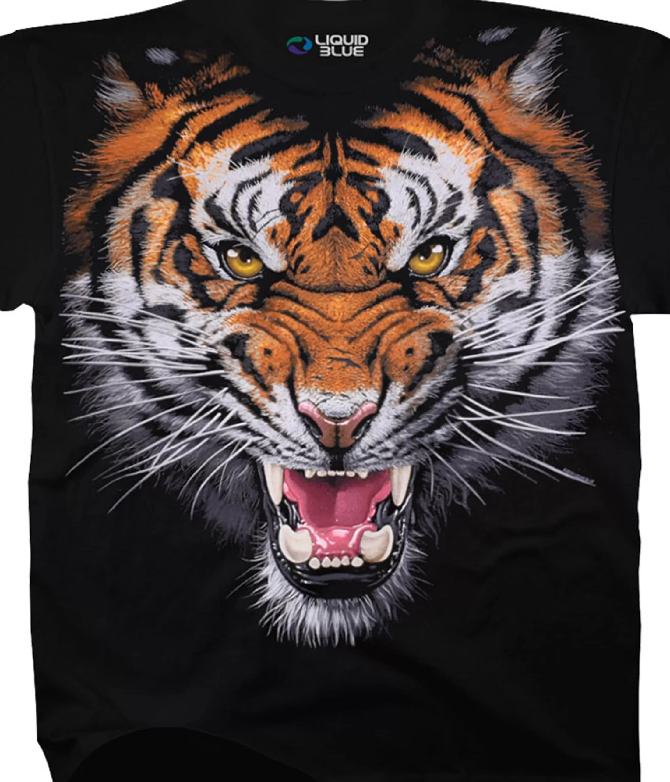 T-Shirt | Tigers<Liquid Blue Tiger Face Black T-Shirt