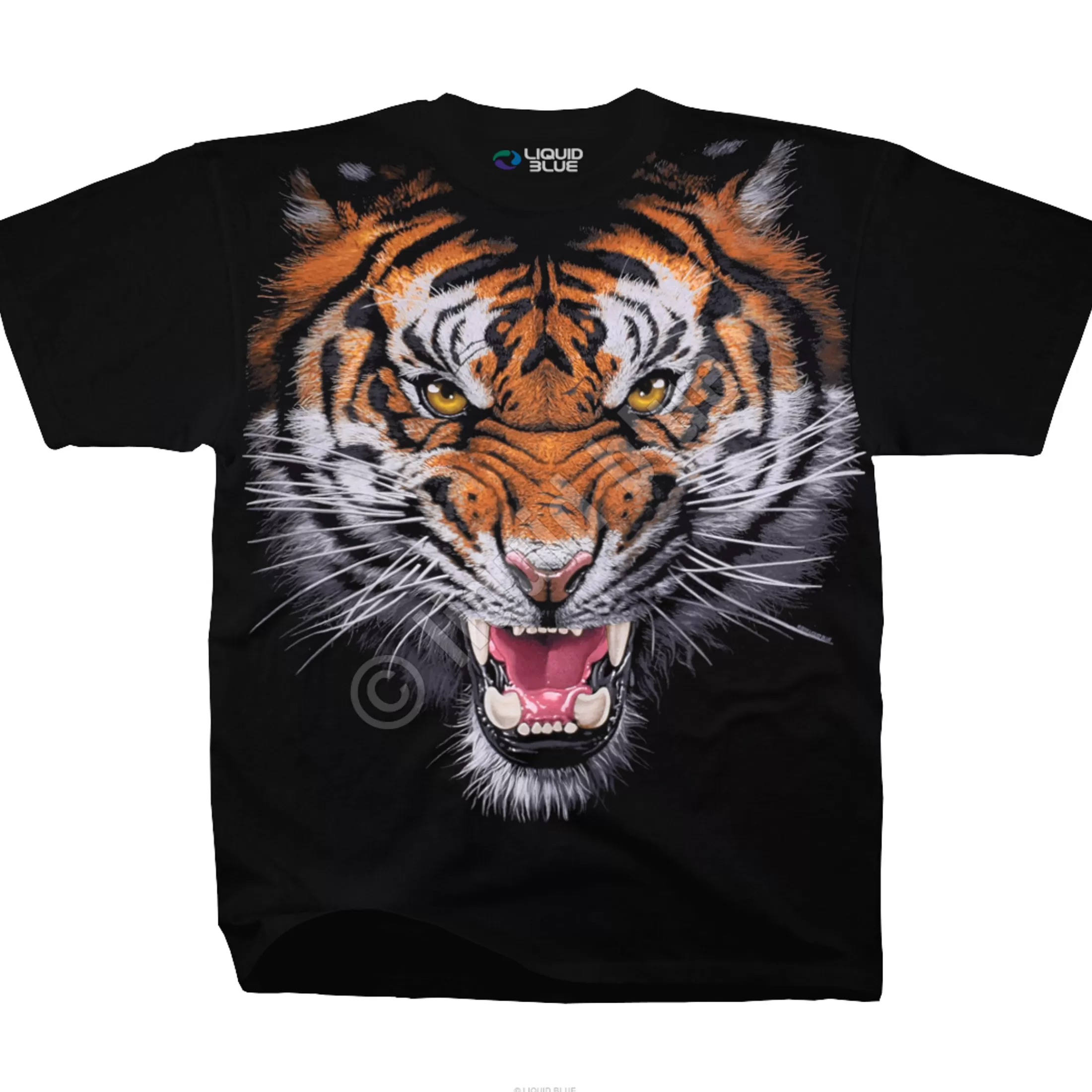 T-Shirt | Tigers<Liquid Blue Tiger Face Black T-Shirt