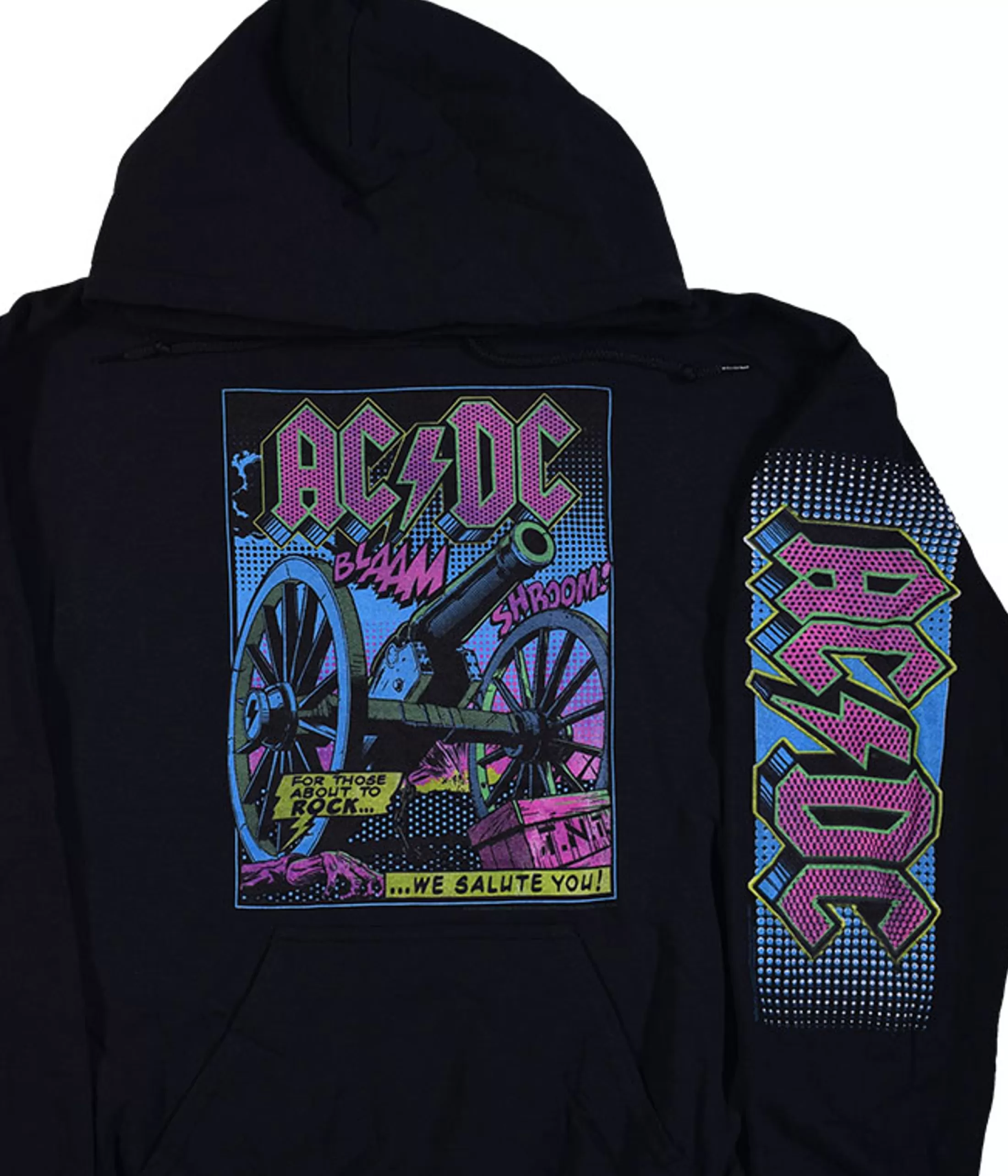 Hoodie | Ac-Dc<Liquid Blue TNT Blacklight Black Sleeve Printed Hoodie