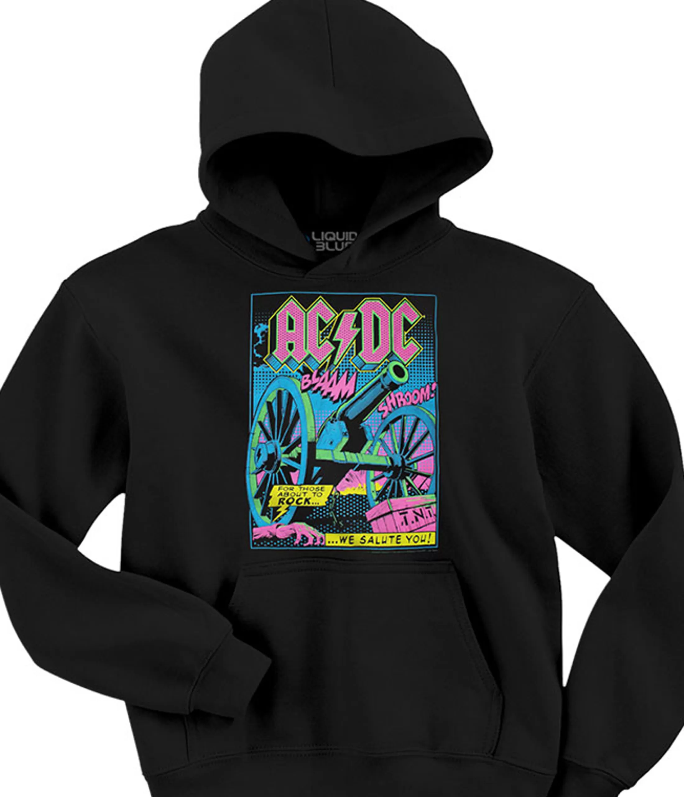 Hoodie | Ac-Dc<Liquid Blue TNT Blacklight Hoodie Black