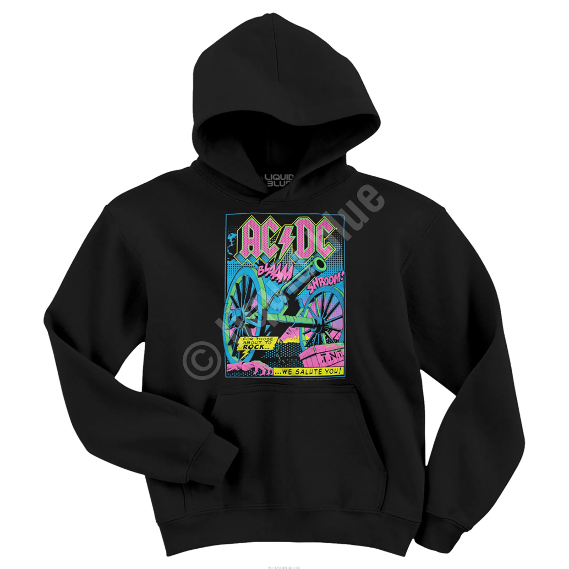 Hoodie | Ac-Dc<Liquid Blue TNT Blacklight Hoodie Black