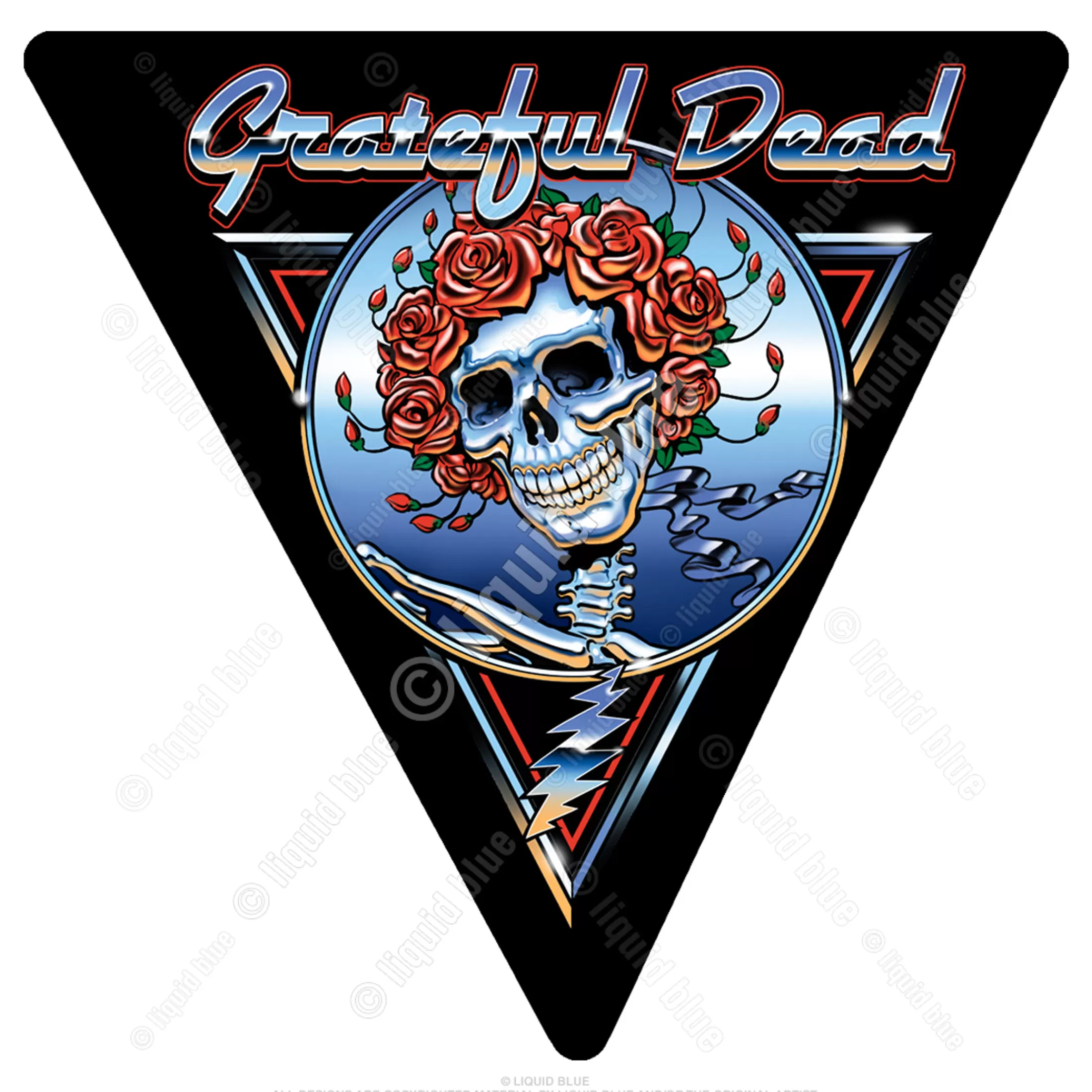 Grateful Dead | Classic<Liquid Blue Triangle Blue Bertha Chrome Sticker