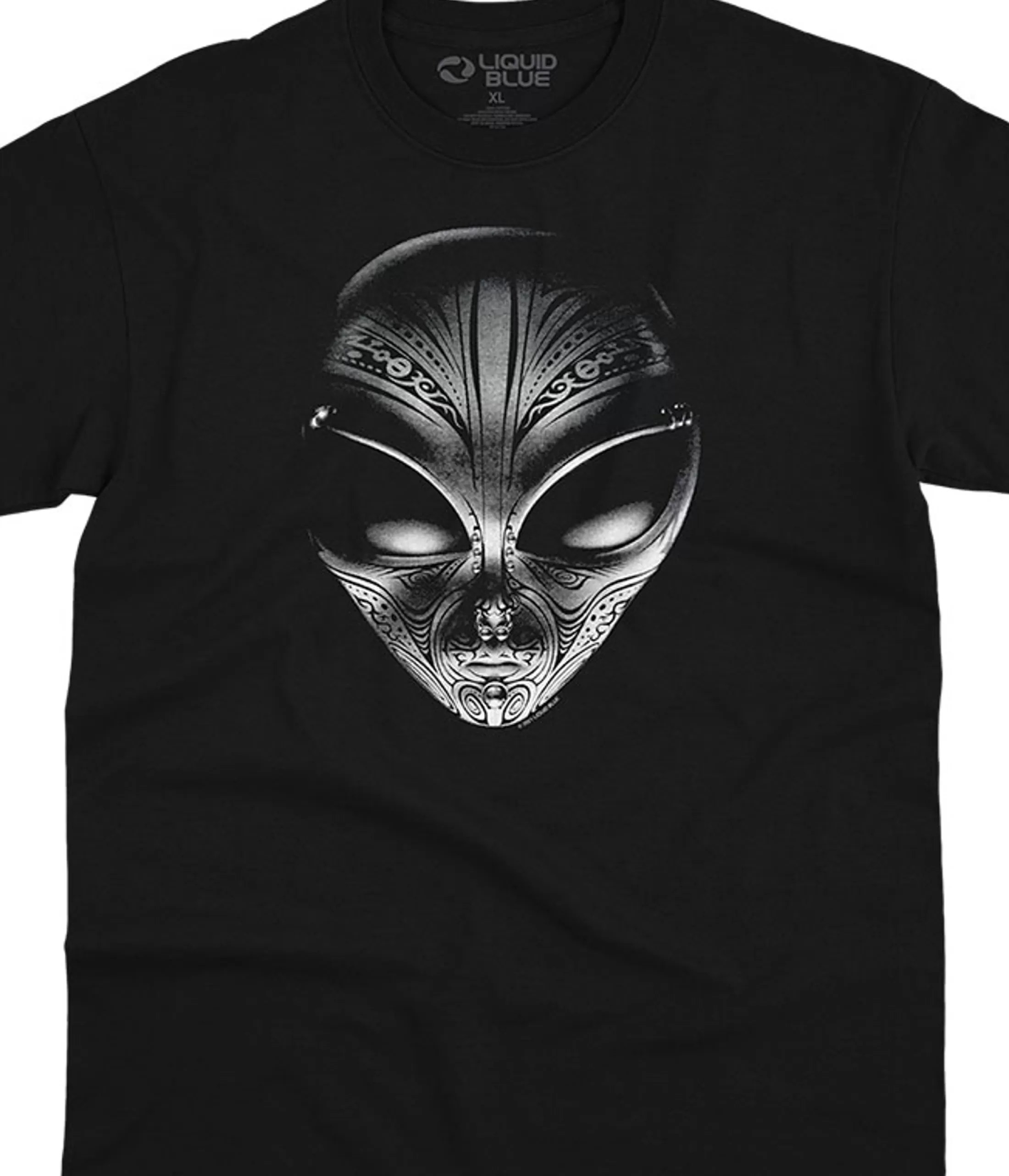 T-Shirt | Space<Liquid Blue Tribal Alien Black T-Shirt