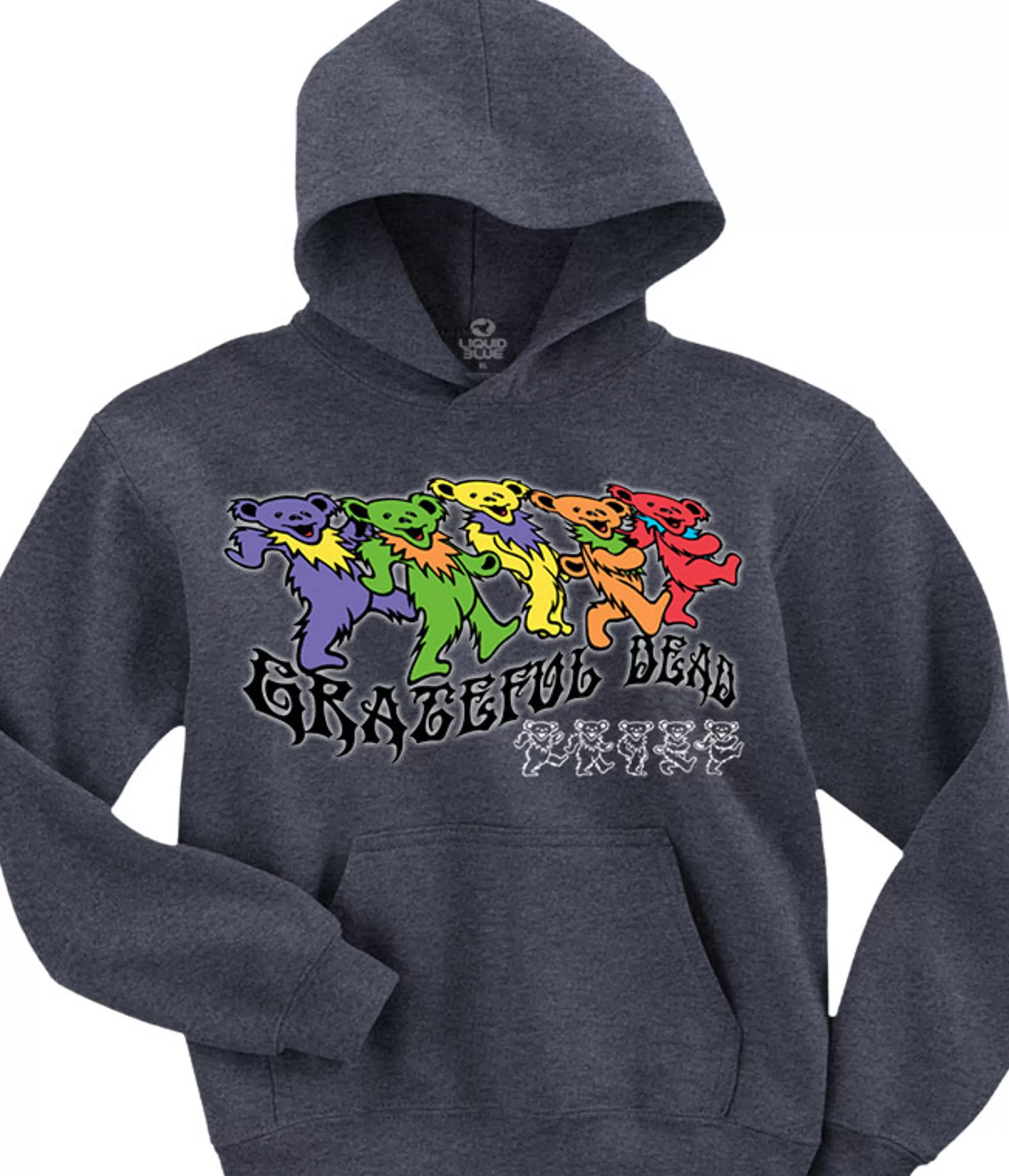 Hoodie | Grateful Dead<Liquid Blue Trippy Bears Grey Hoodie