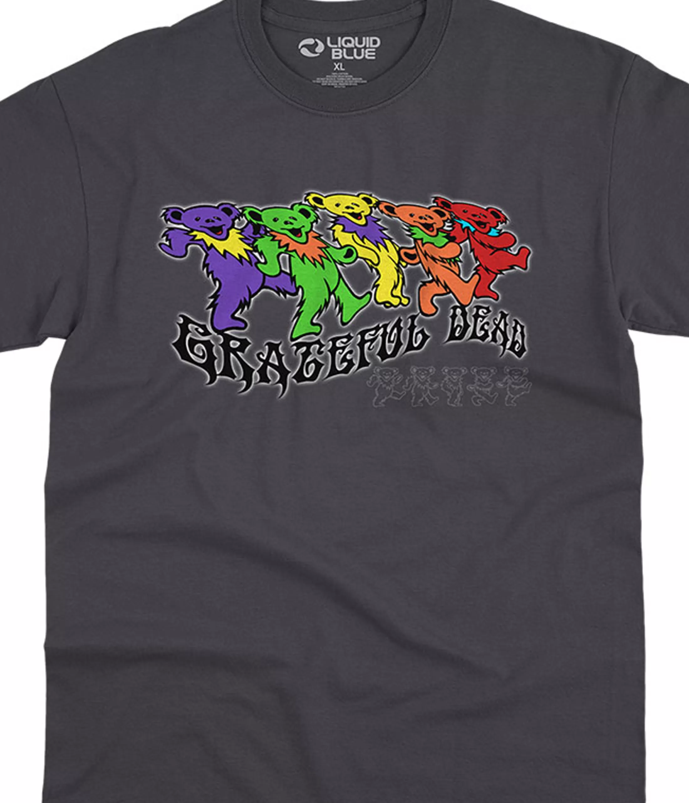 T-Shirt | Grateful Dead<Liquid Blue Trippy Bears Grey T-Shirt