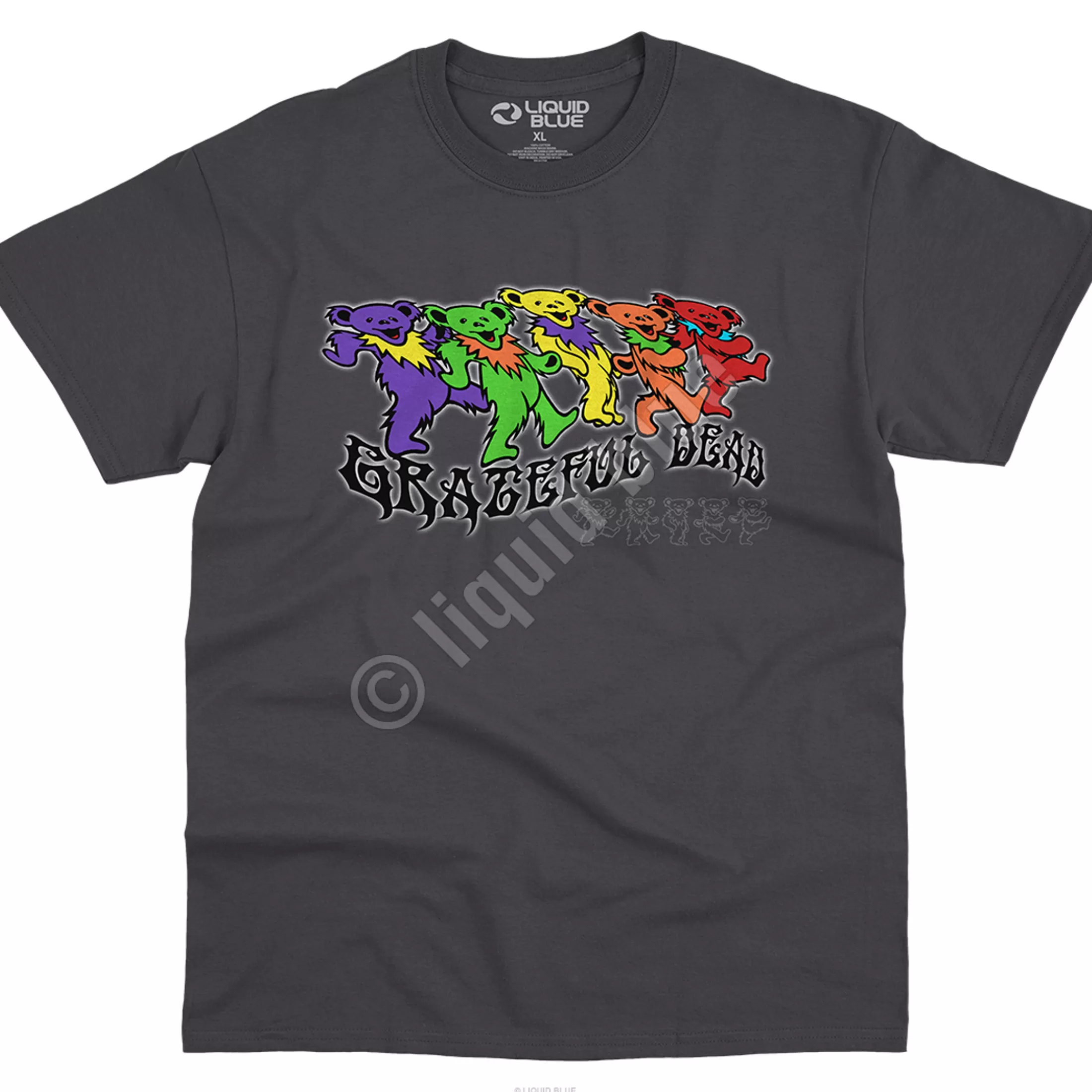 T-Shirt | Grateful Dead<Liquid Blue Trippy Bears Grey T-Shirt