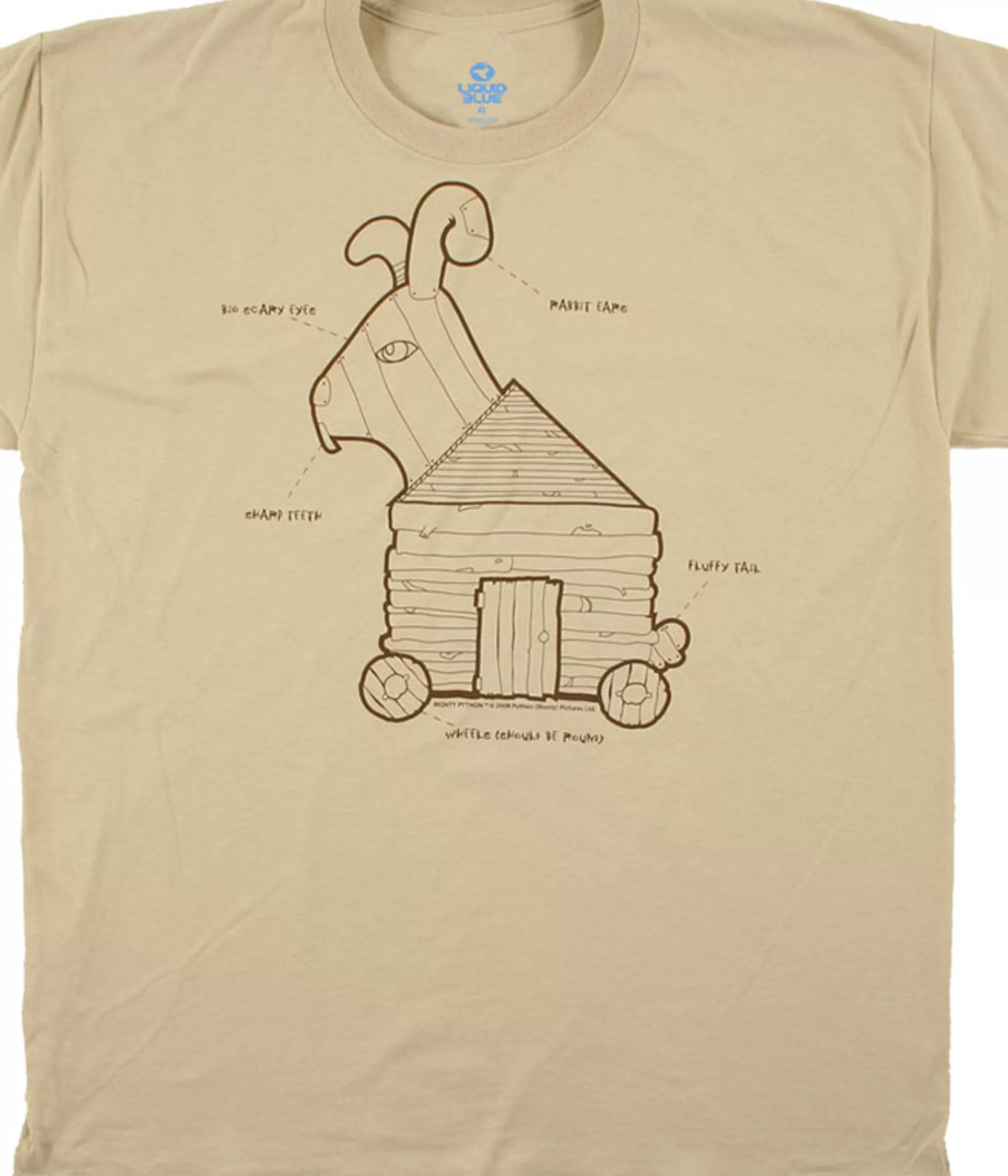 T-Shirt | Monty Python<Liquid Blue Trojan Rabbit Tan T-Shirt