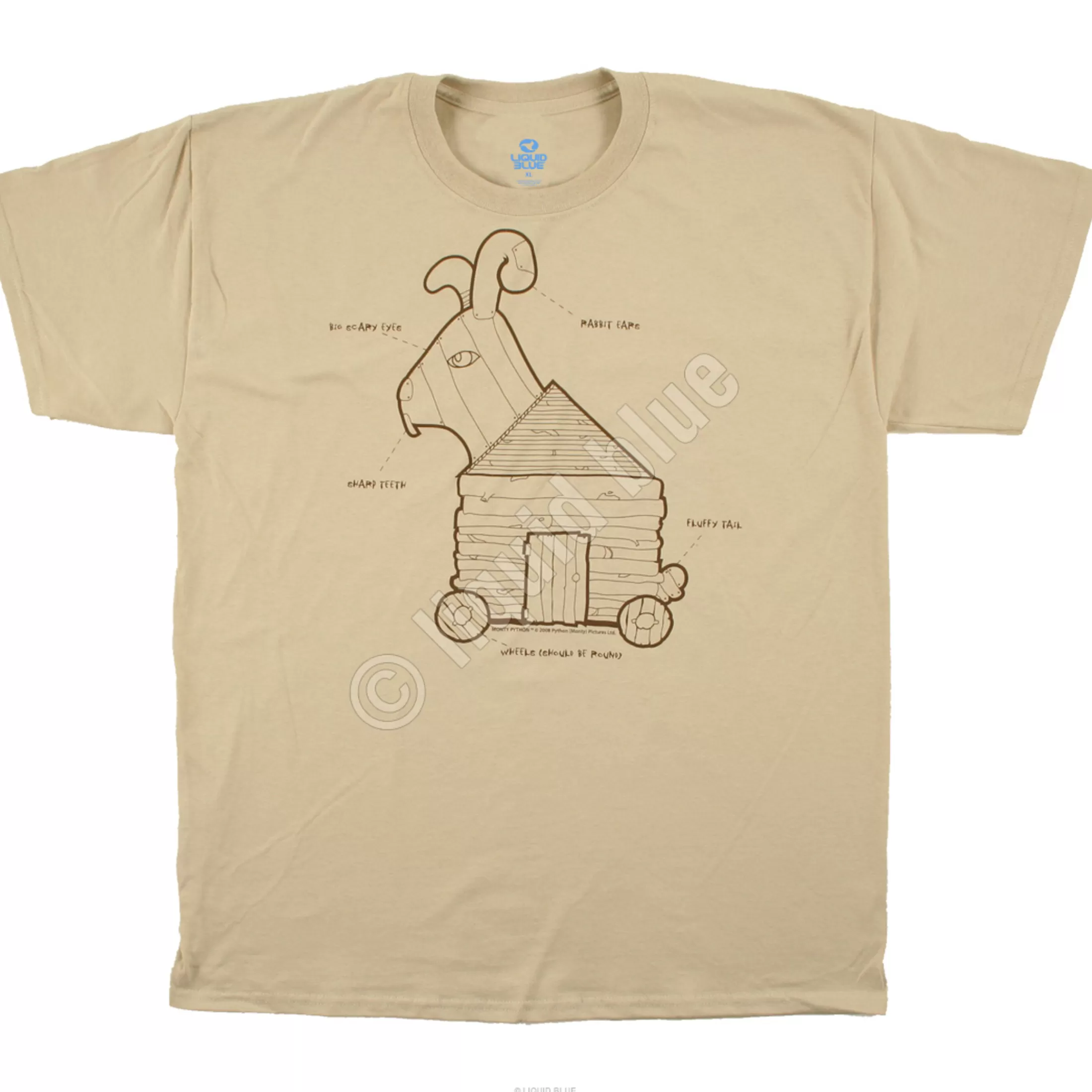 T-Shirt | Monty Python<Liquid Blue Trojan Rabbit Tan T-Shirt