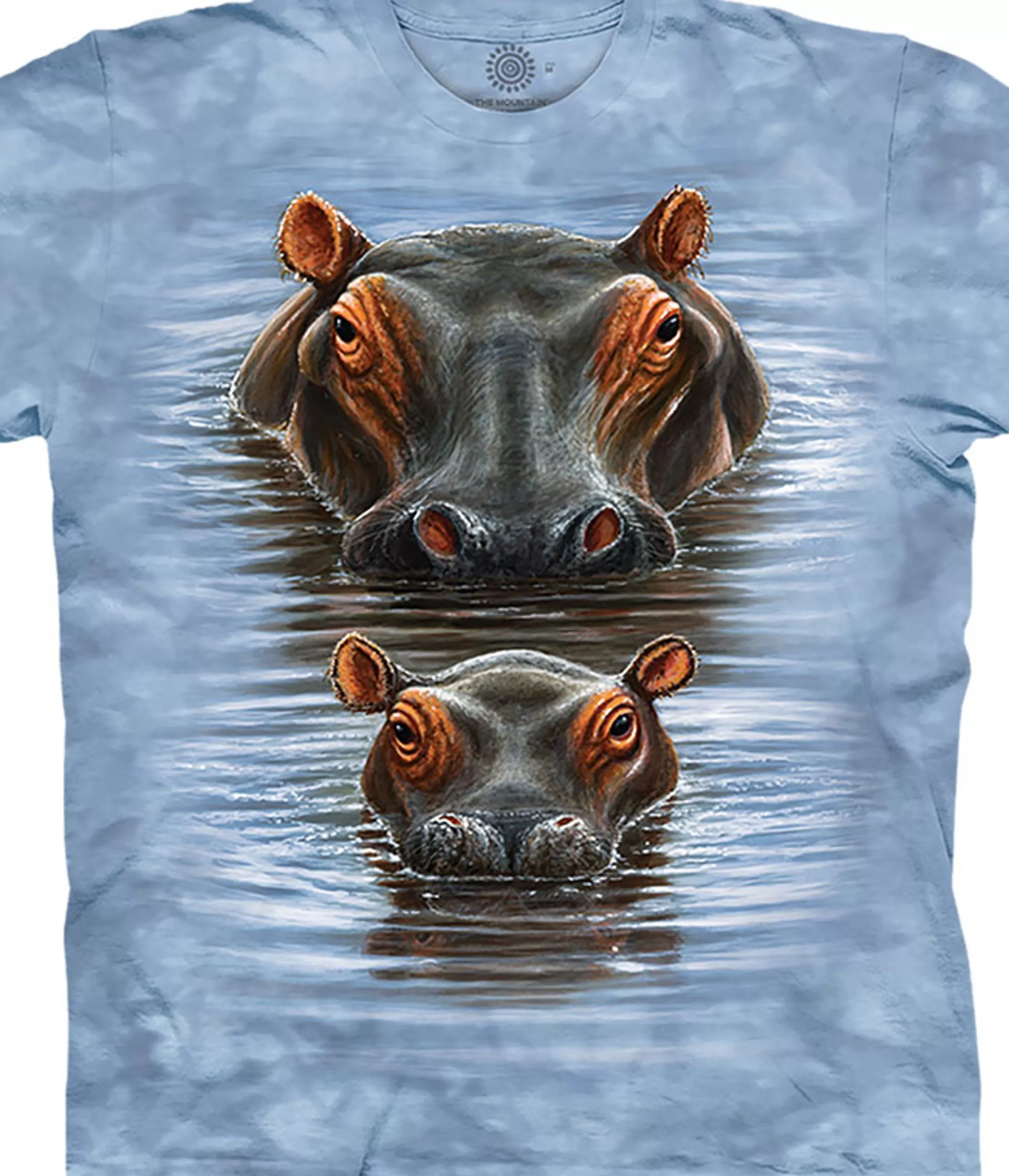 T-Shirt | Wild Animals<Liquid Blue Two Hippos Classic Cotton T-Shirt