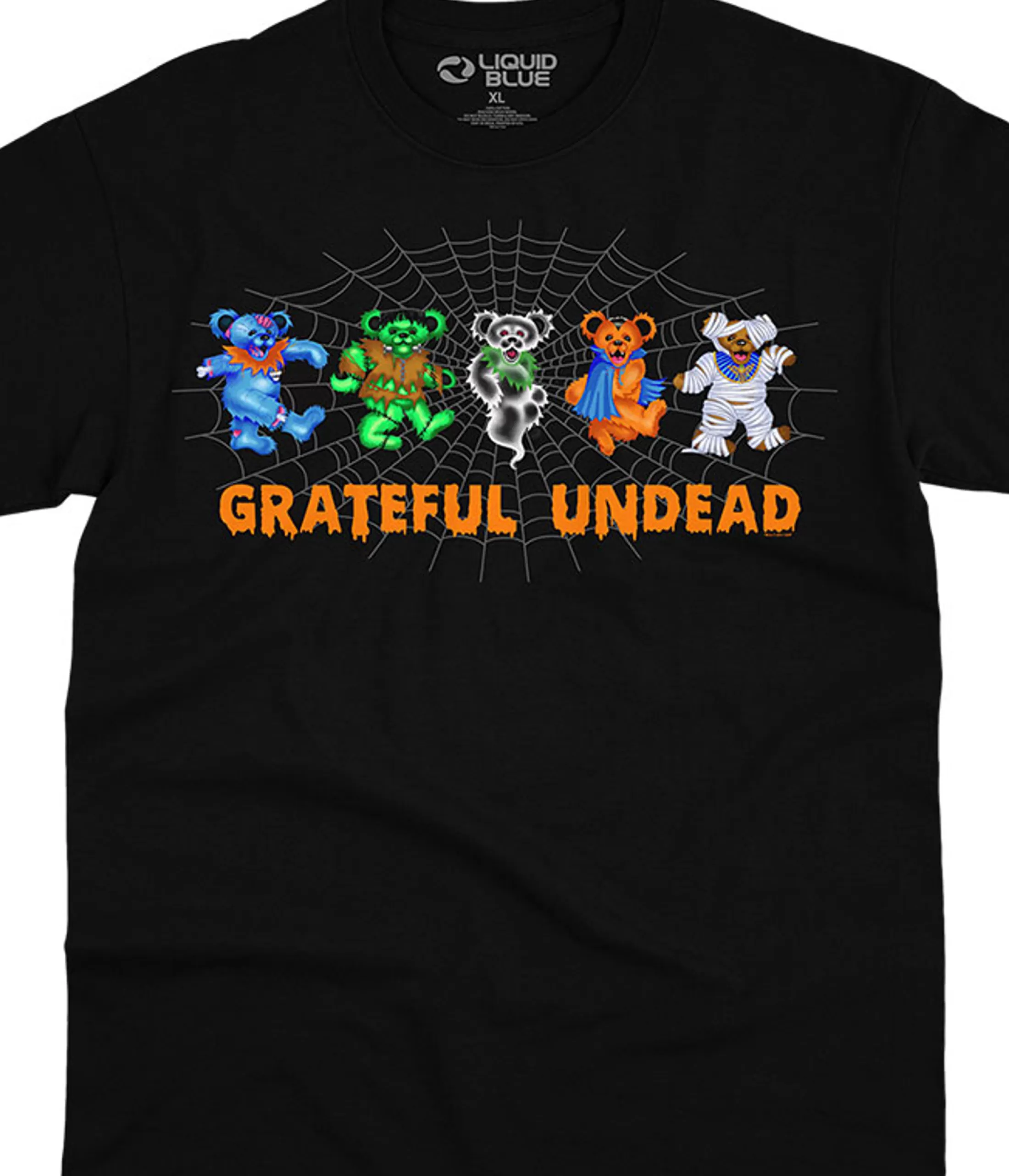 T-Shirt | Halloween<Liquid Blue Undead Bears Black T-Shirt