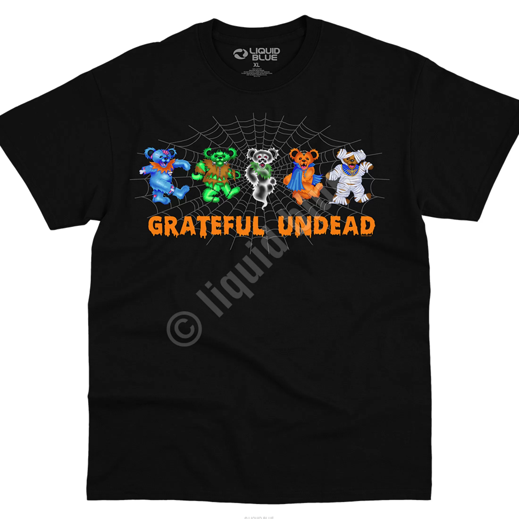 T-Shirt | Halloween<Liquid Blue Undead Bears Black T-Shirt