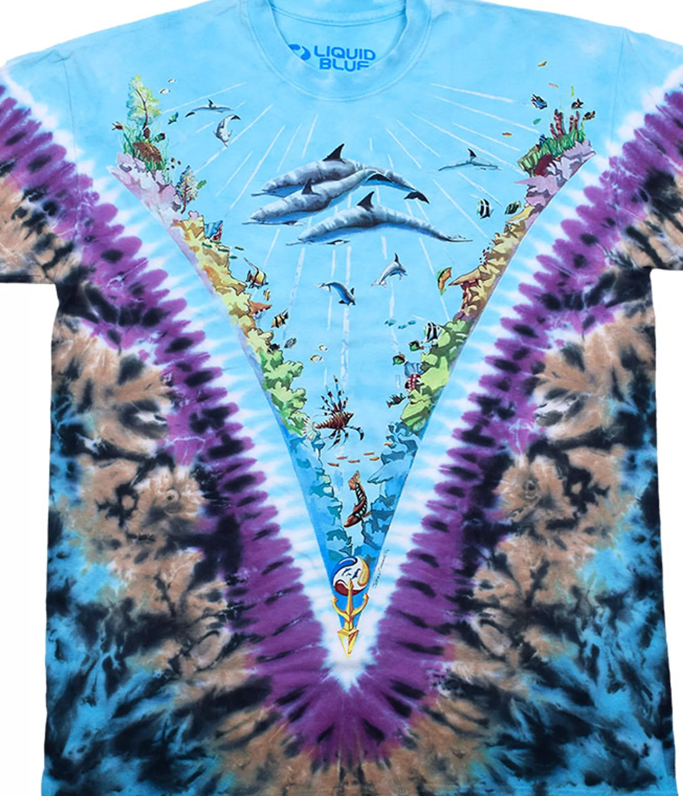 T-Shirt | Aquatic<Liquid Blue Underwater Tie-Dye T-Shirt