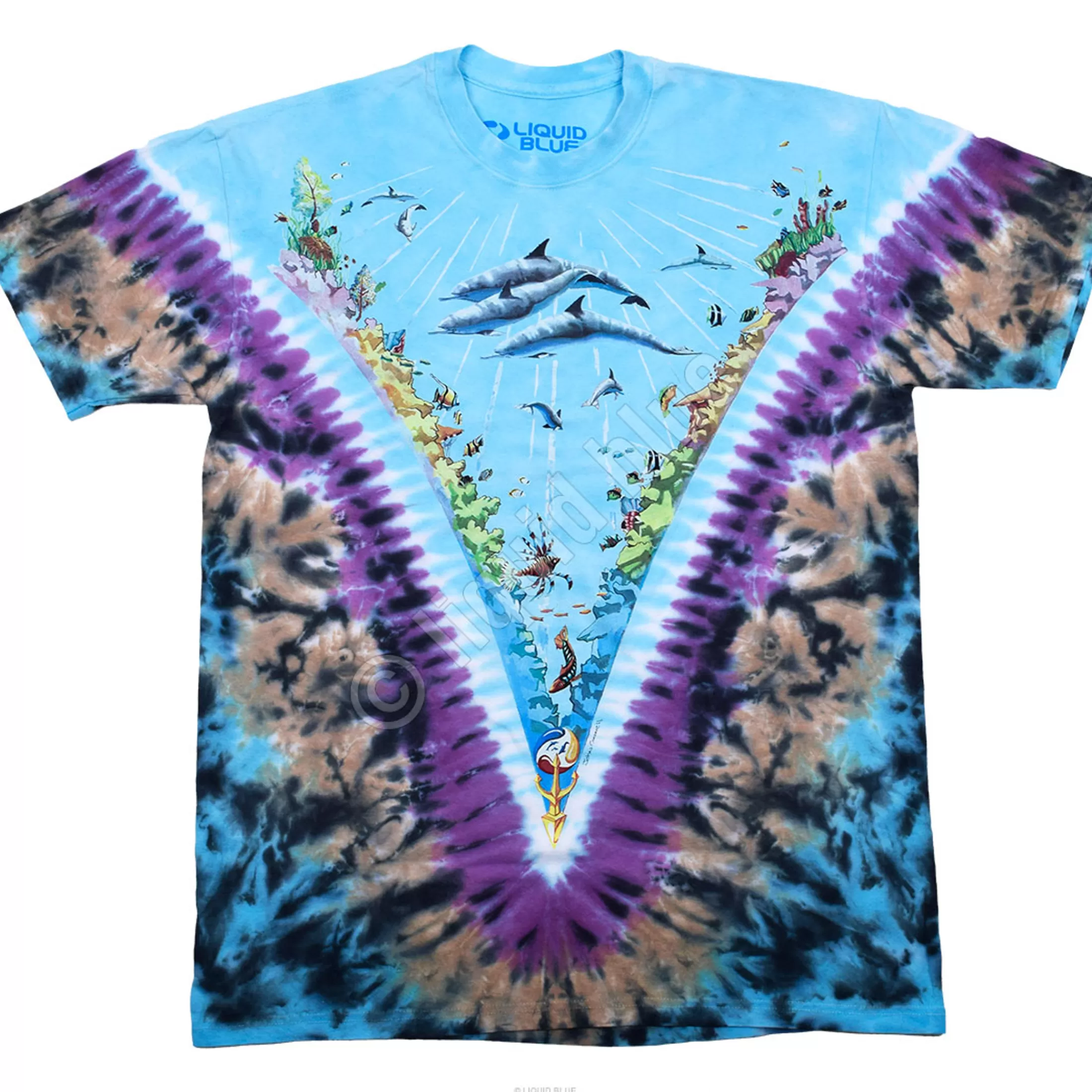 T-Shirt | Aquatic<Liquid Blue Underwater Tie-Dye T-Shirt