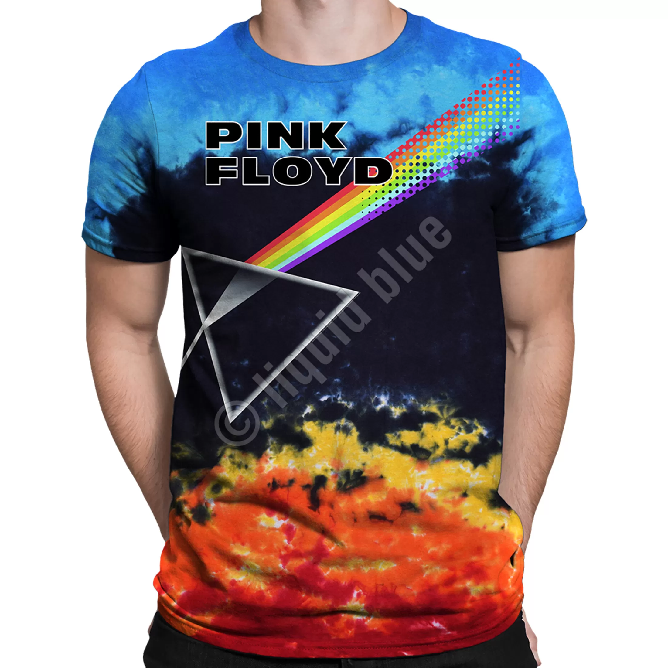 T-Shirt | Pink Floyd<Liquid Blue Us And Them Tie-Dye T-Shirt