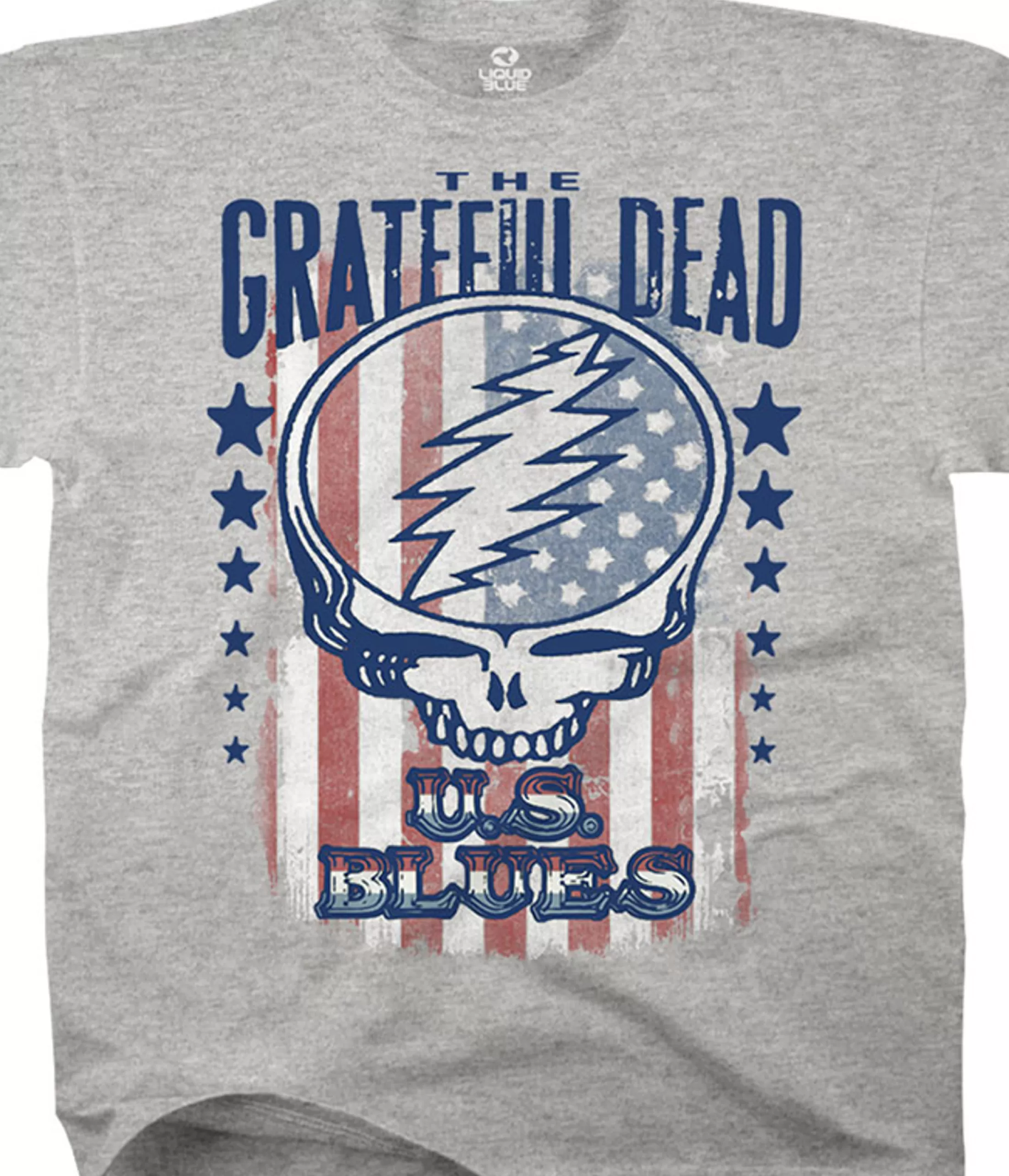 Poly-Cotton T-Shirt | Grateful Dead<Liquid Blue U.S. Blues Heather Grey Poly-Cotton T-Shirt