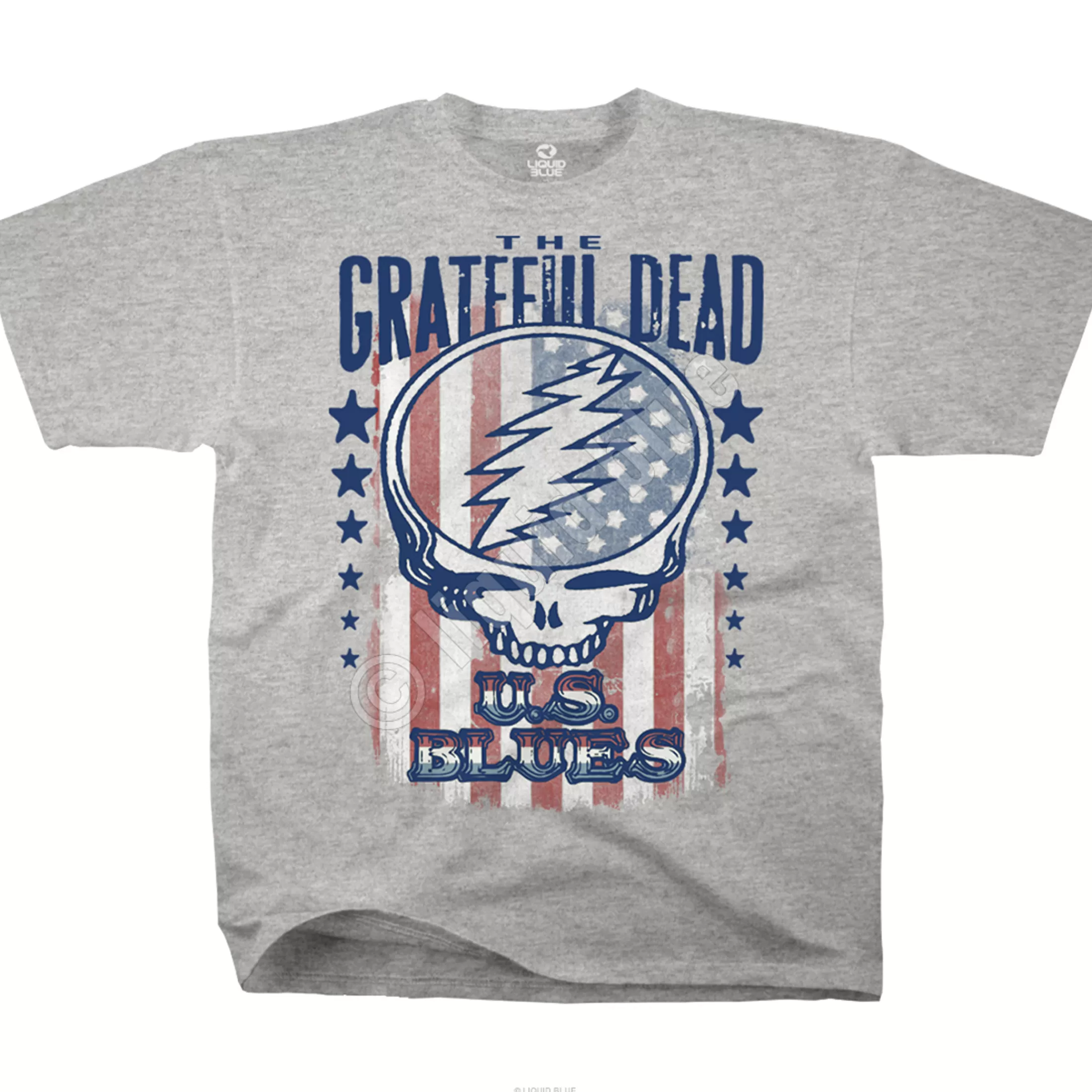 Poly-Cotton T-Shirt | Grateful Dead<Liquid Blue U.S. Blues Heather Grey Poly-Cotton T-Shirt