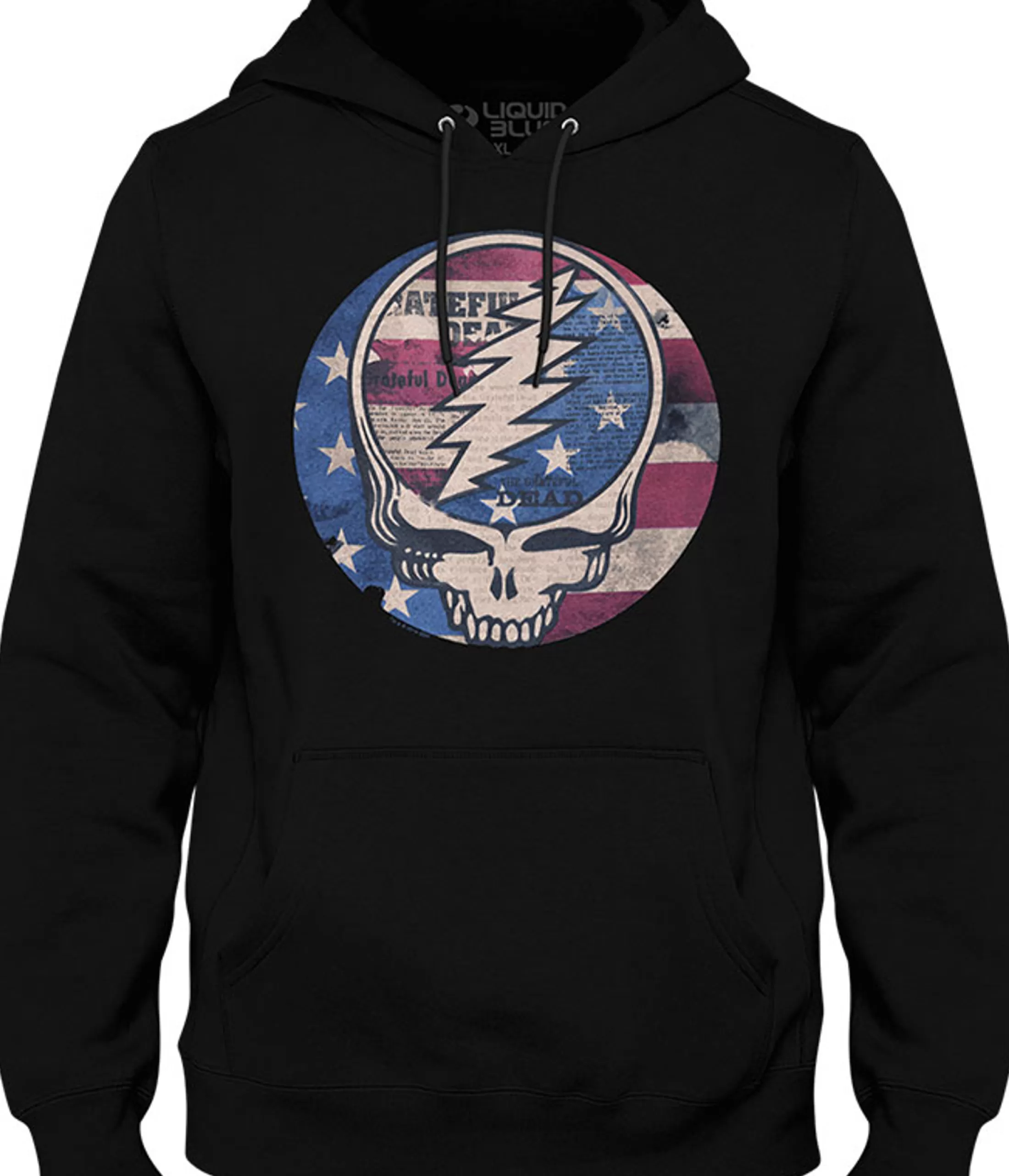 Hoodie | Grateful Dead<Liquid Blue USA Distressed SYF Black Hoodie