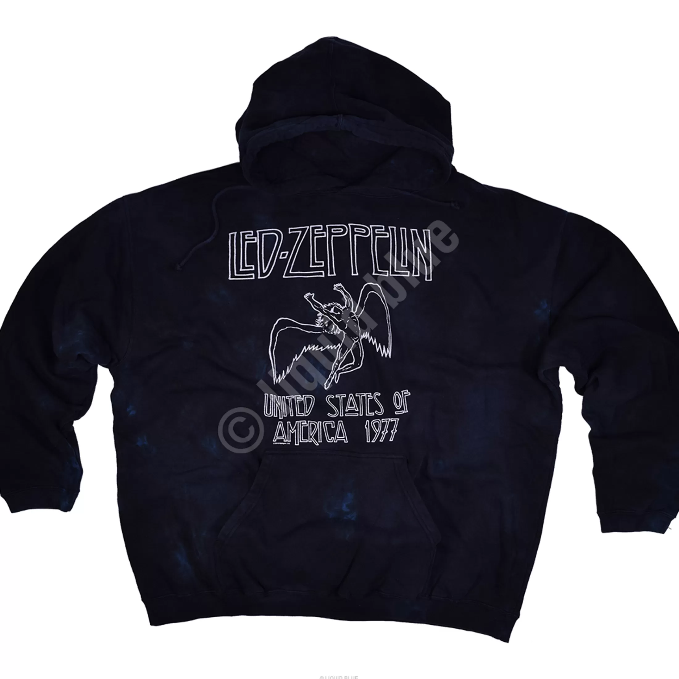 Hoodie | Led Zeppelin<Liquid Blue USA Tour 77 Tie-Dye Hoodie