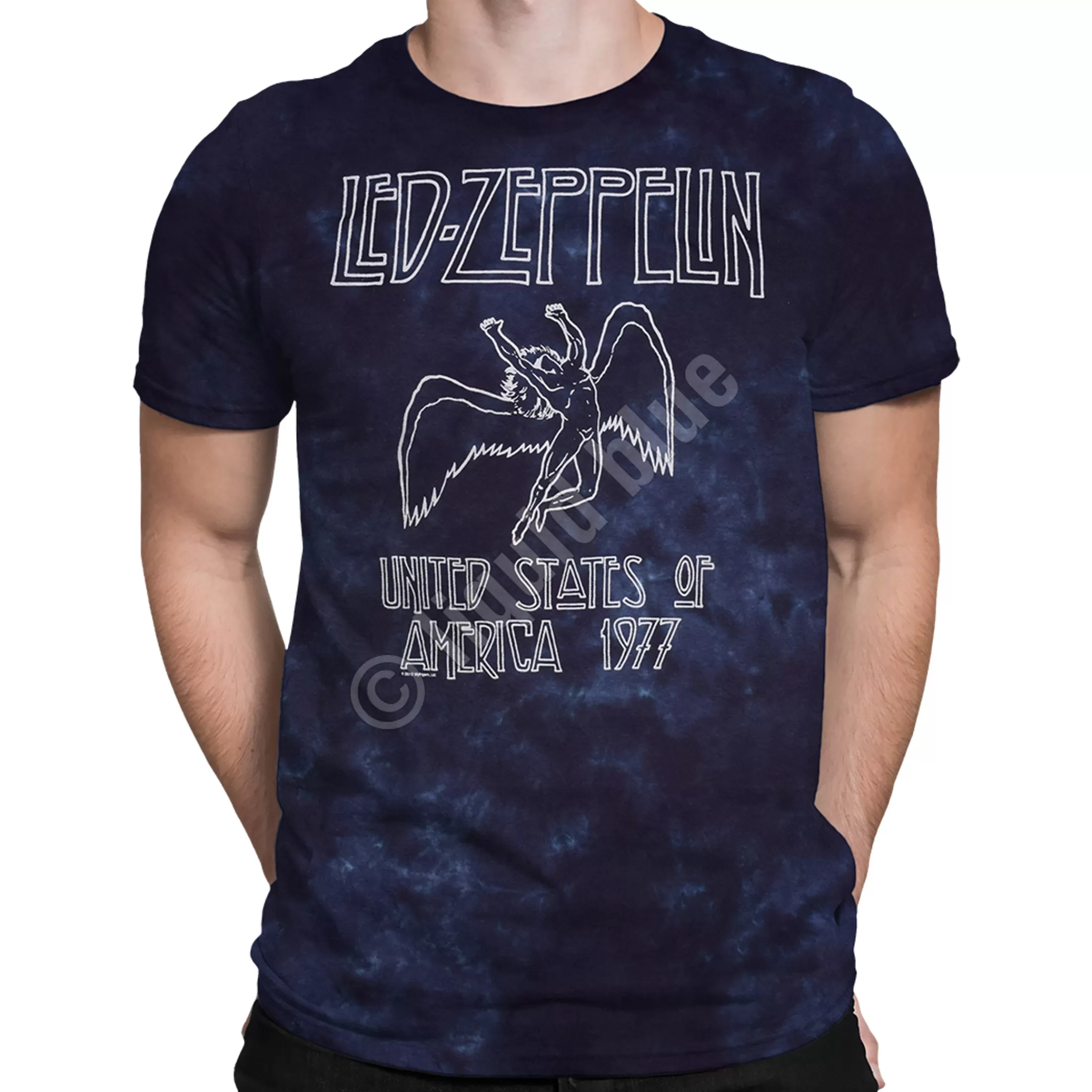 T-Shirt | Led Zeppelin<Liquid Blue Usa Tour 77 Tie-Dye T-Shirt