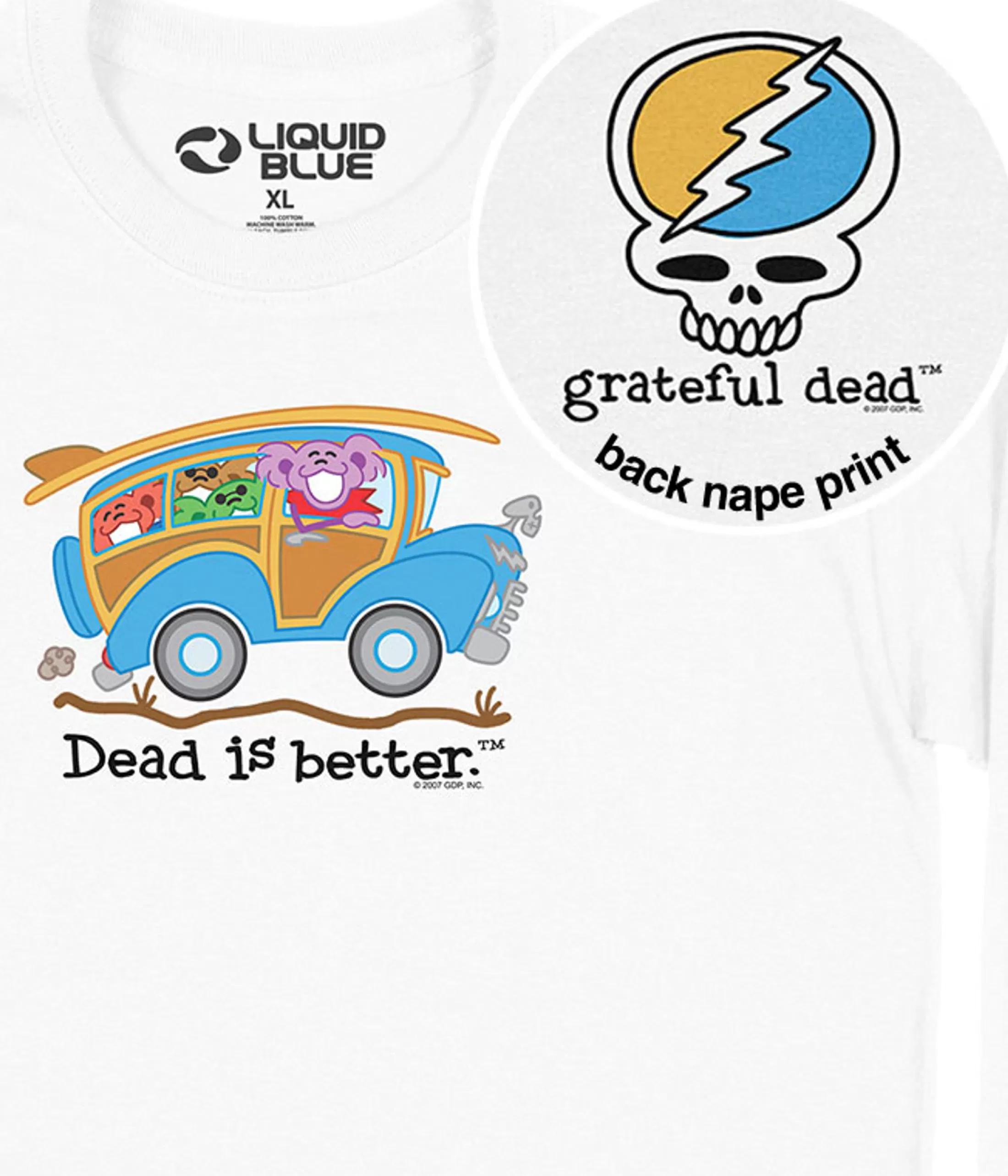 Long Sleeve | Grateful Dead<Liquid Blue Wagon Dead Is Better Long Sleeve T-Shirt