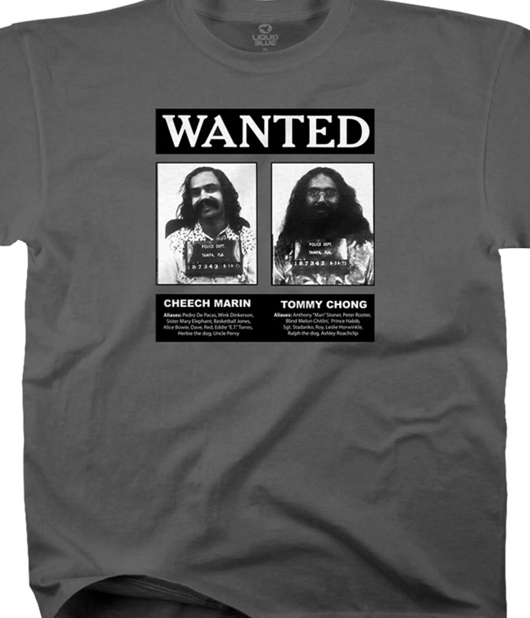 Athletic T-Shirt | Cheech And Chong<Liquid Blue Wanted Grey Athletic T-Shirt