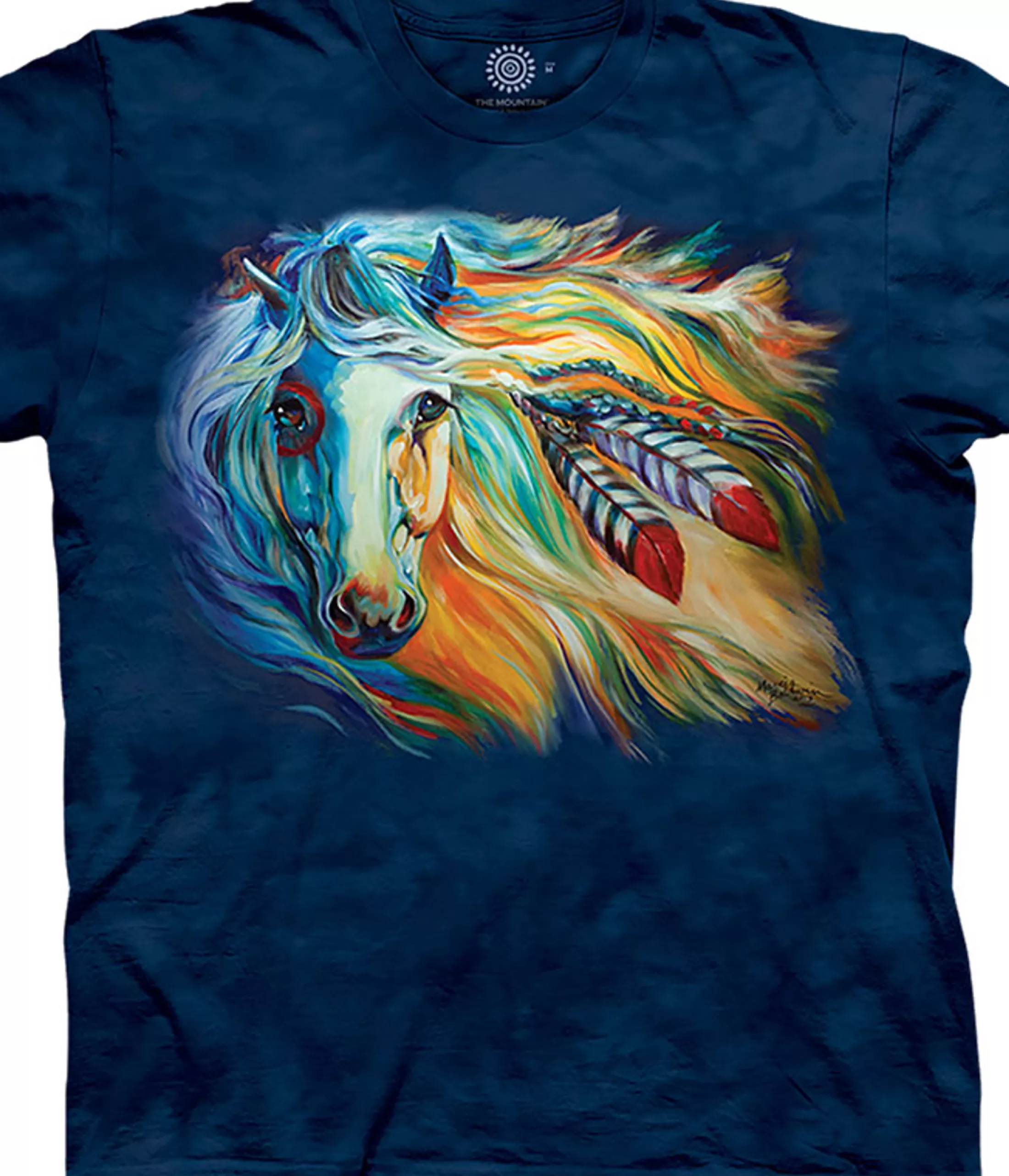 T-Shirt | Horses<Liquid Blue War Horse Breaking Dawn Classic Cotton T-Shirt