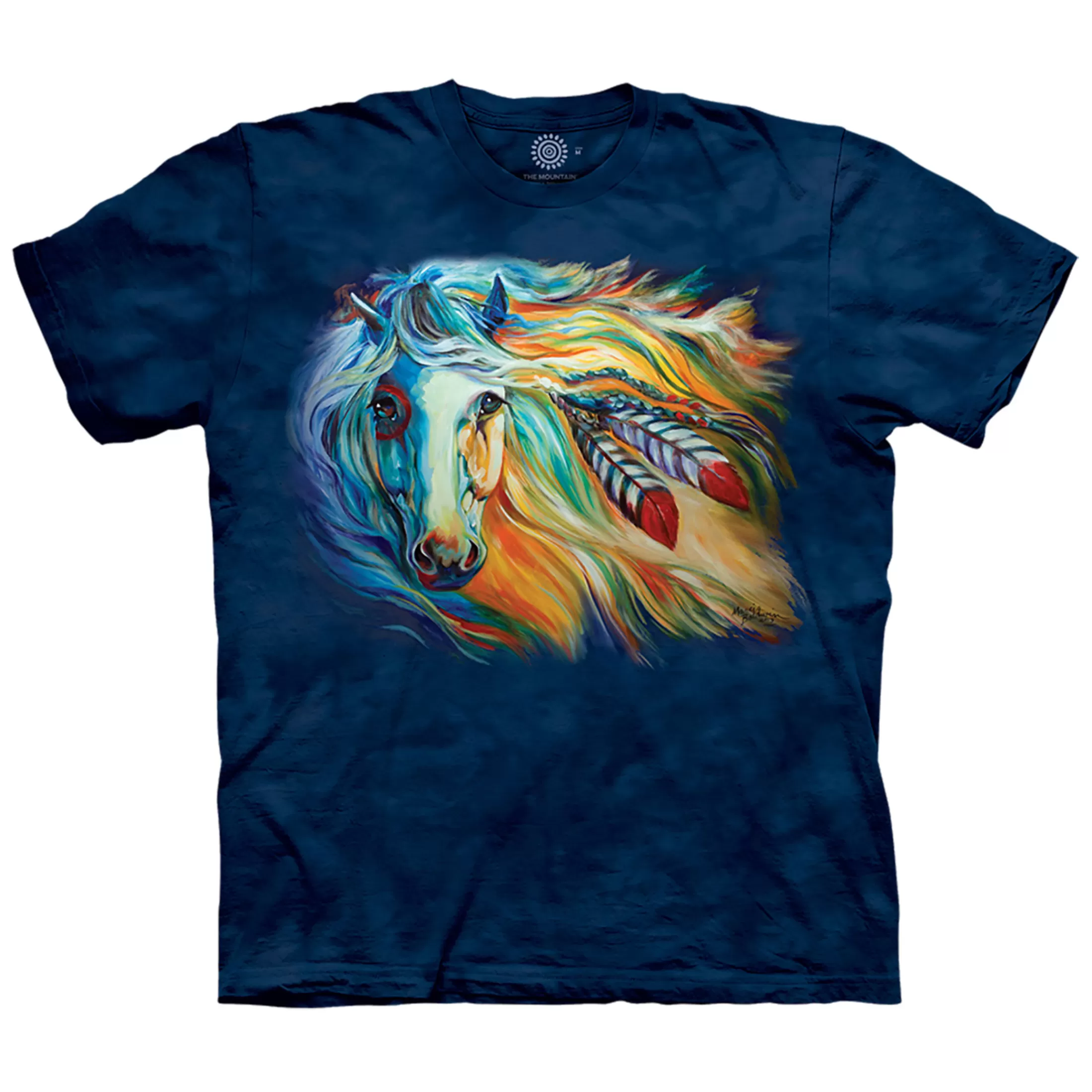 T-Shirt | Horses<Liquid Blue War Horse Breaking Dawn Classic Cotton T-Shirt