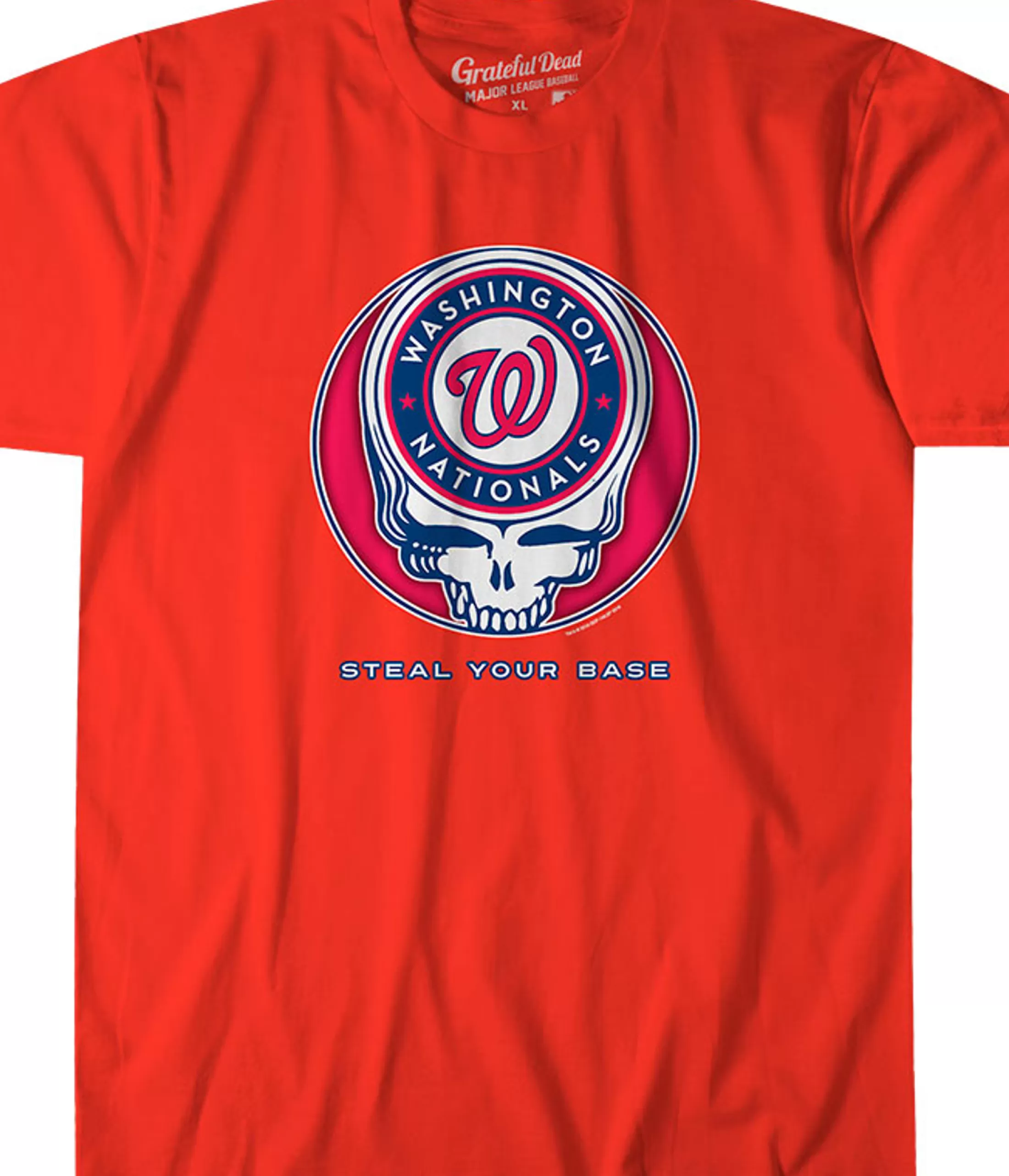 Athletic T-Shirt | Washington Nationals<Liquid Blue Washington Nationals Steal Your Base Red Athletic T-Shirt