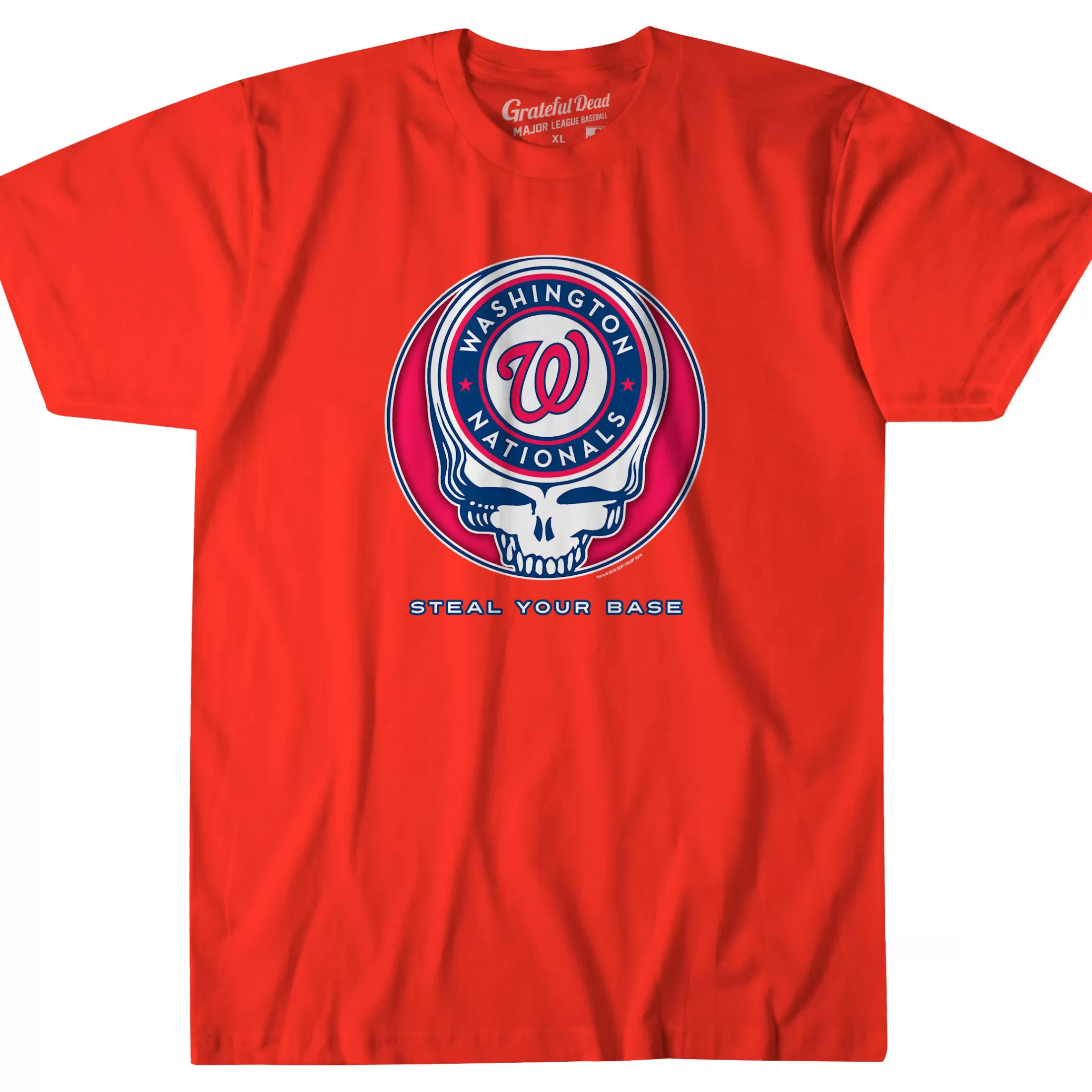 Athletic T-Shirt | Washington Nationals<Liquid Blue Washington Nationals Steal Your Base Red Athletic T-Shirt