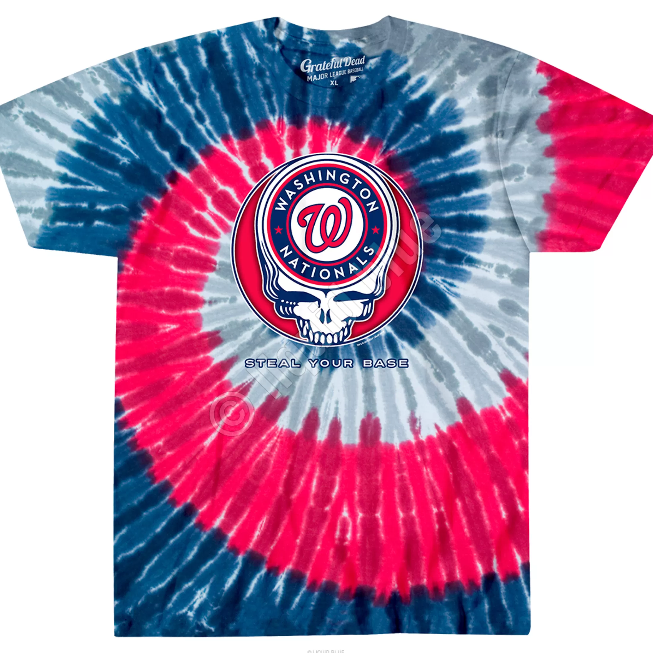 T-Shirt | Washington Nationals<Liquid Blue Washington Nationals Steal Your Base Tie-Dye T-Shirt