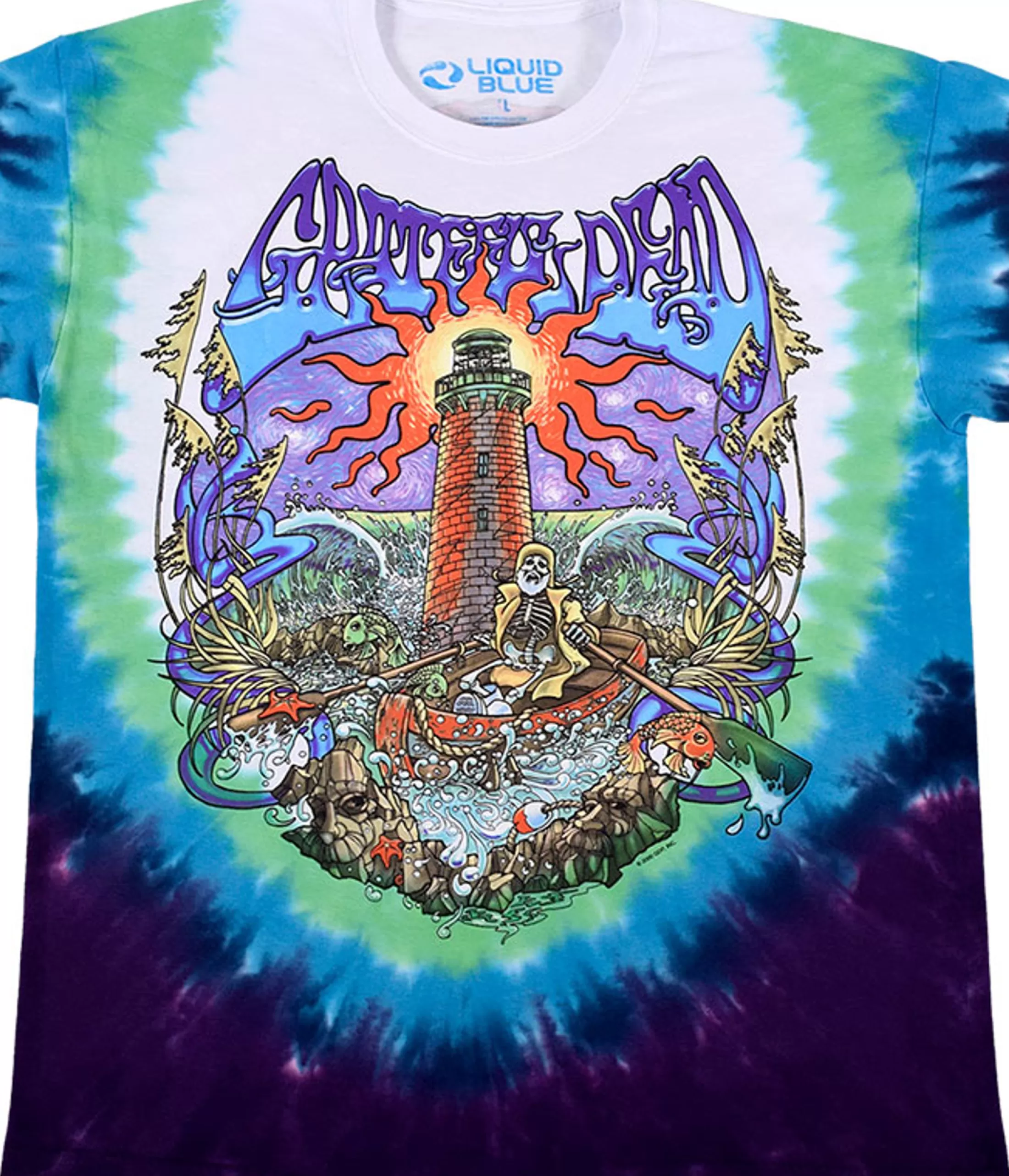 T-Shirt | Grateful Dead<Liquid Blue Watch Tower Tie-Dye T-Shirt