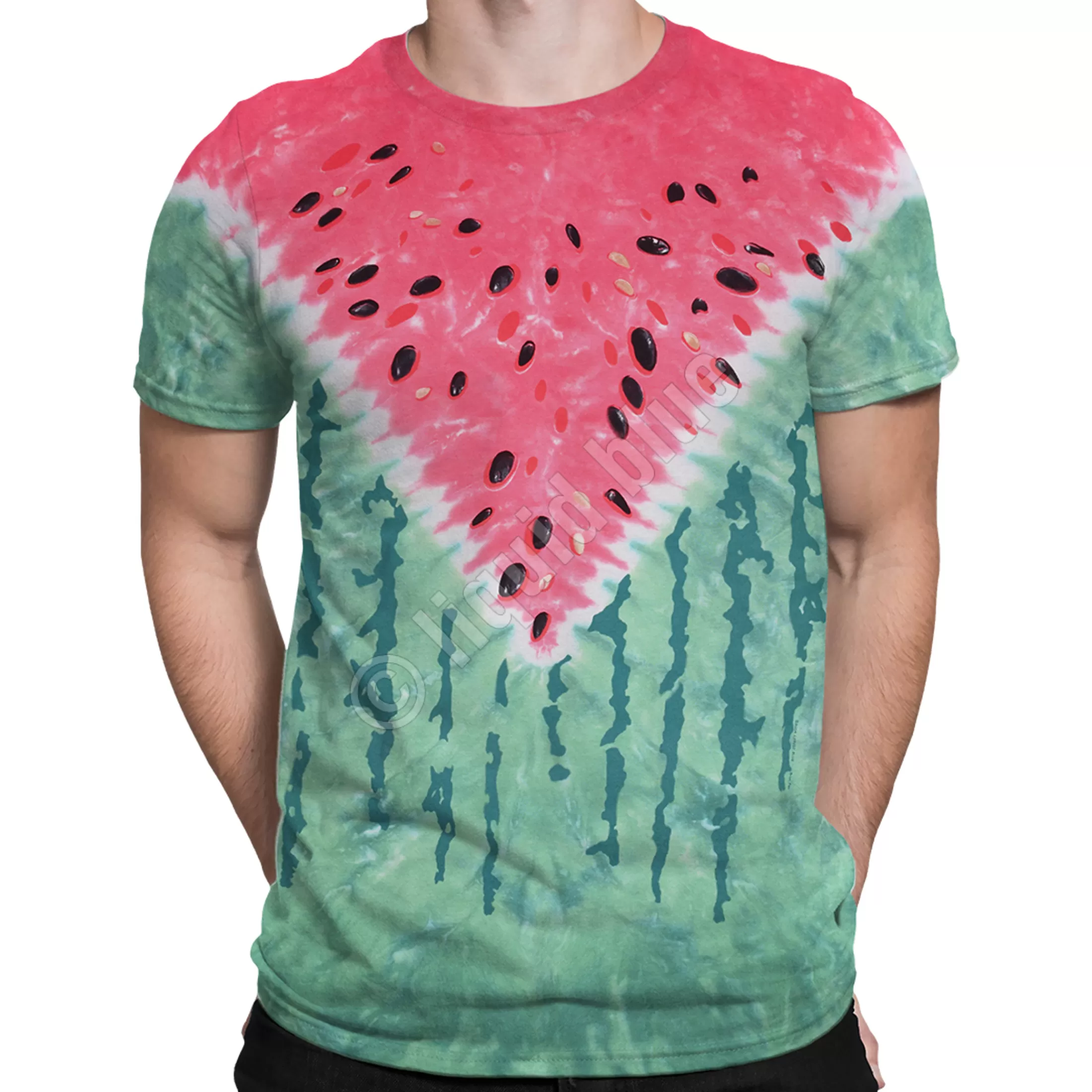 T-Shirt | Food<Liquid Blue Watermelon Tie-Dye T-Shirt