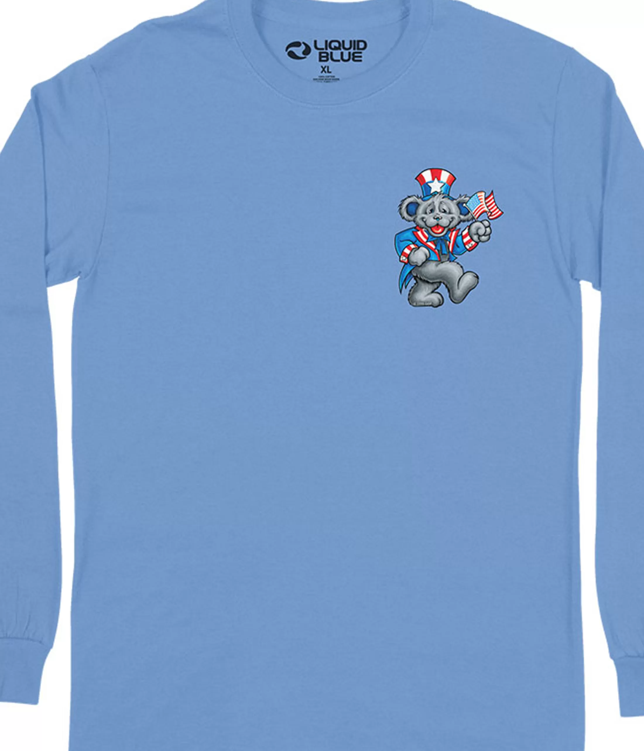 Long Sleeve | Grateful Dead<Liquid Blue Wave that Flag Chest Long Sleeve T-Shirt