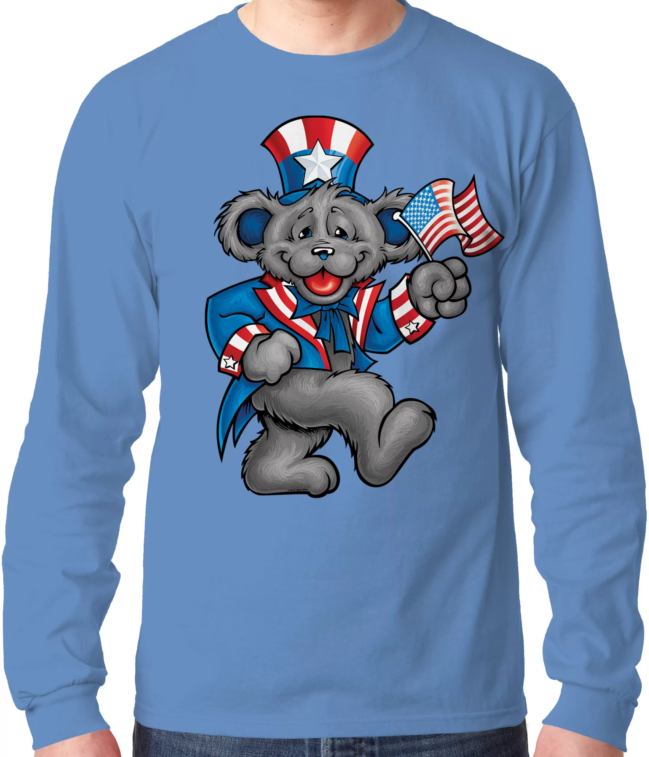 Long Sleeve | Wave That Flag<Liquid Blue Wave That Flag Long Sleeve T-Shirt