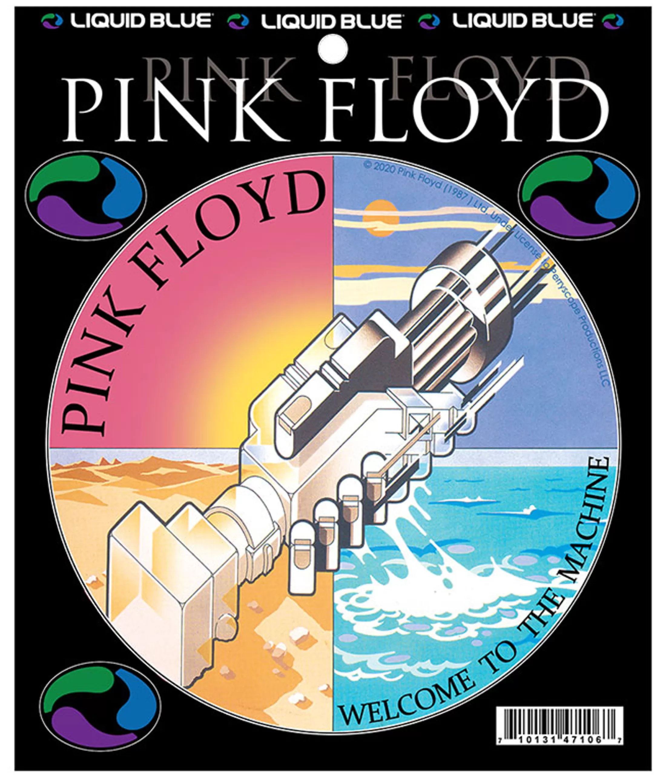 Pink Floyd<Liquid Blue Welcome To The Machine Sticker