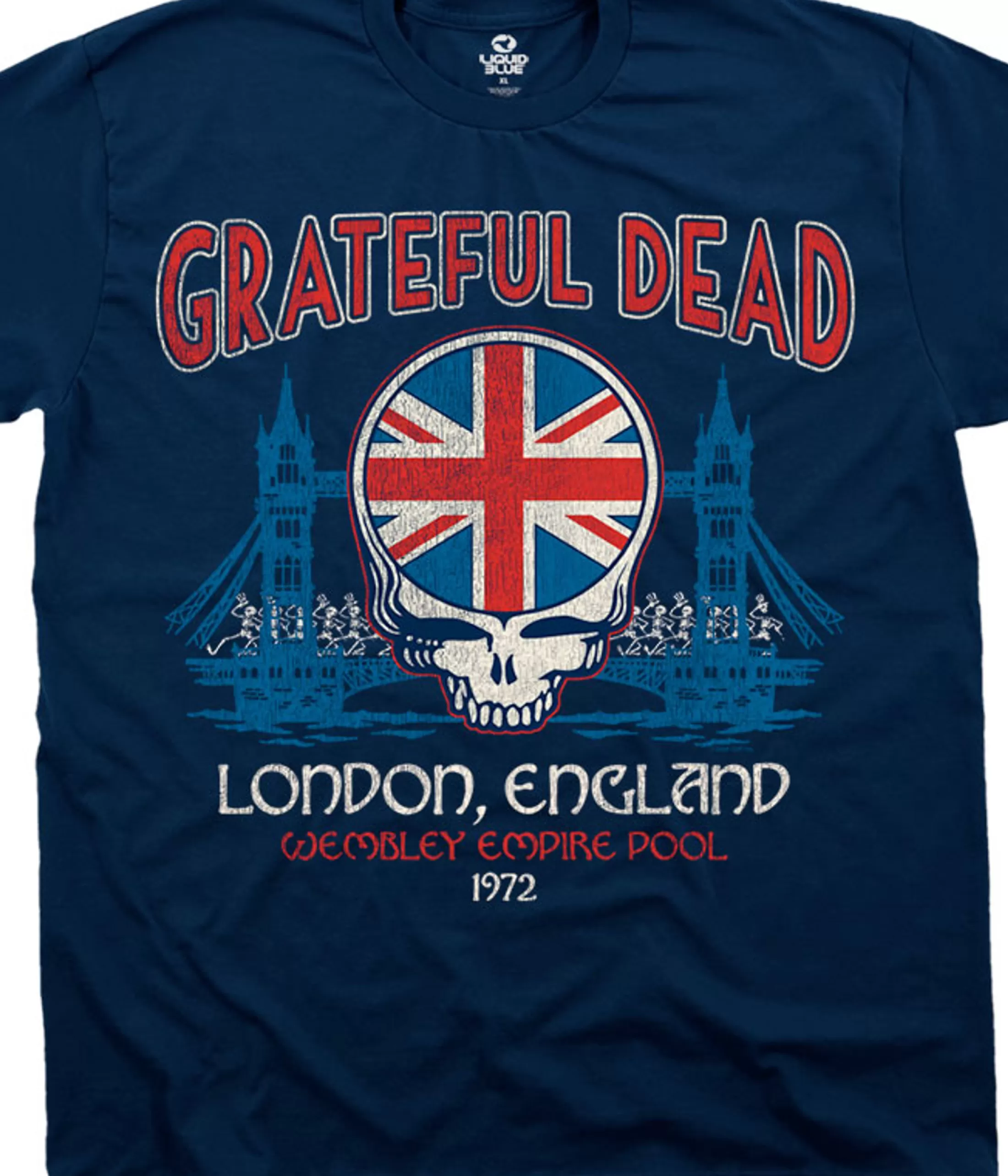 Athletic T-Shirt | Grateful Dead<Liquid Blue Wembley Empire Pool Navy Athletic T-Shirt