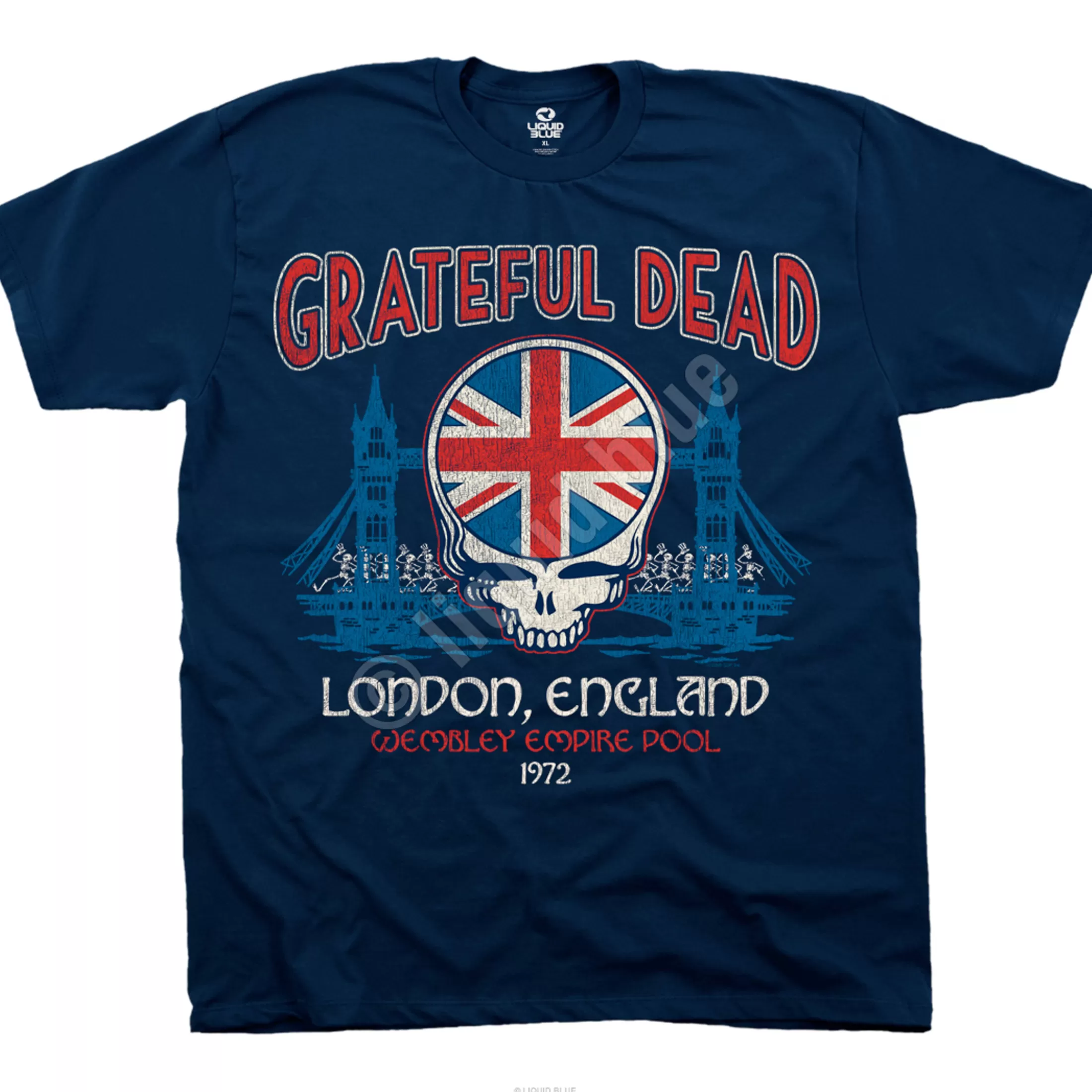 Athletic T-Shirt | Grateful Dead<Liquid Blue Wembley Empire Pool Navy Athletic T-Shirt