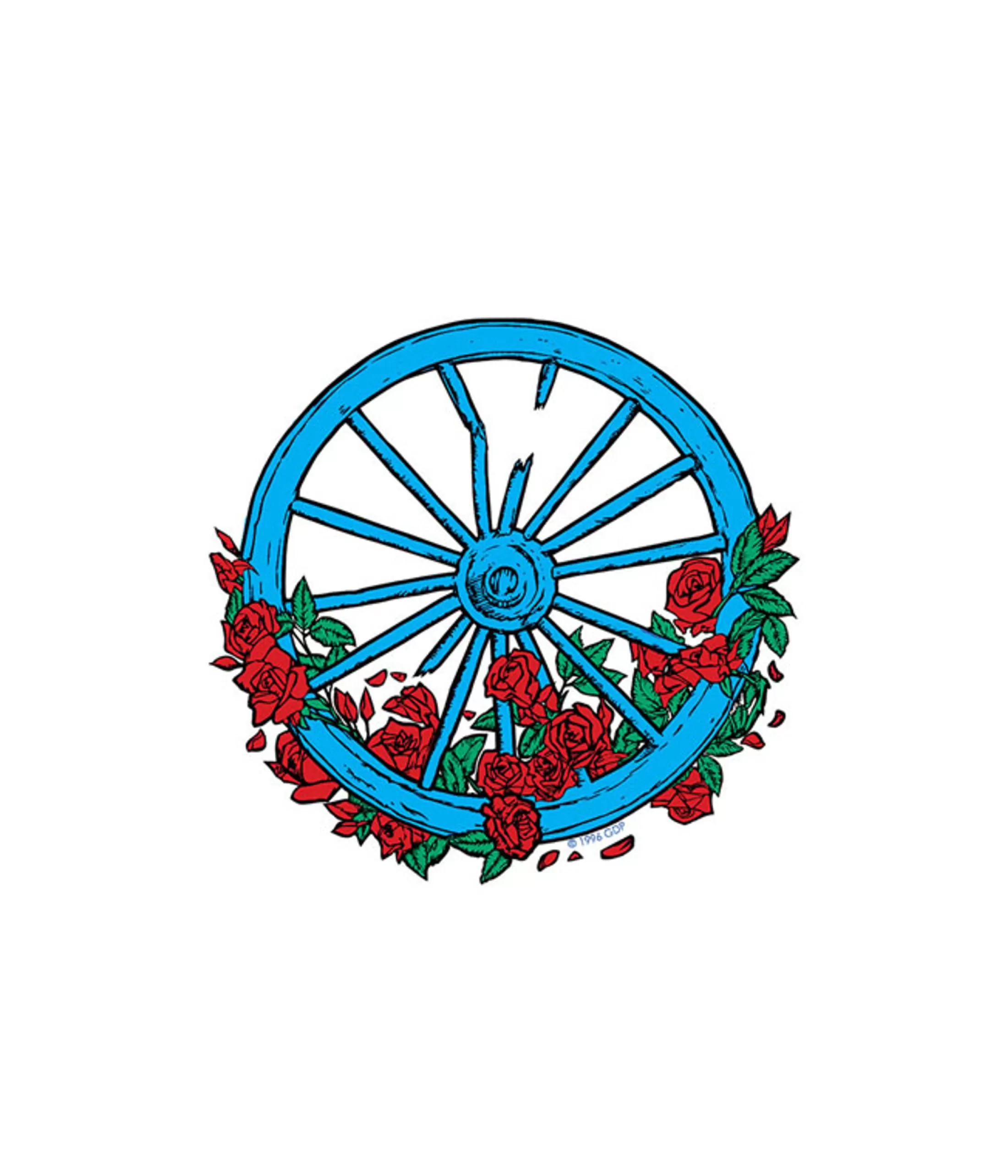 Grateful Dead | Classic<Liquid Blue Wheel And Roses Mini Sticker (FREE GIFT)