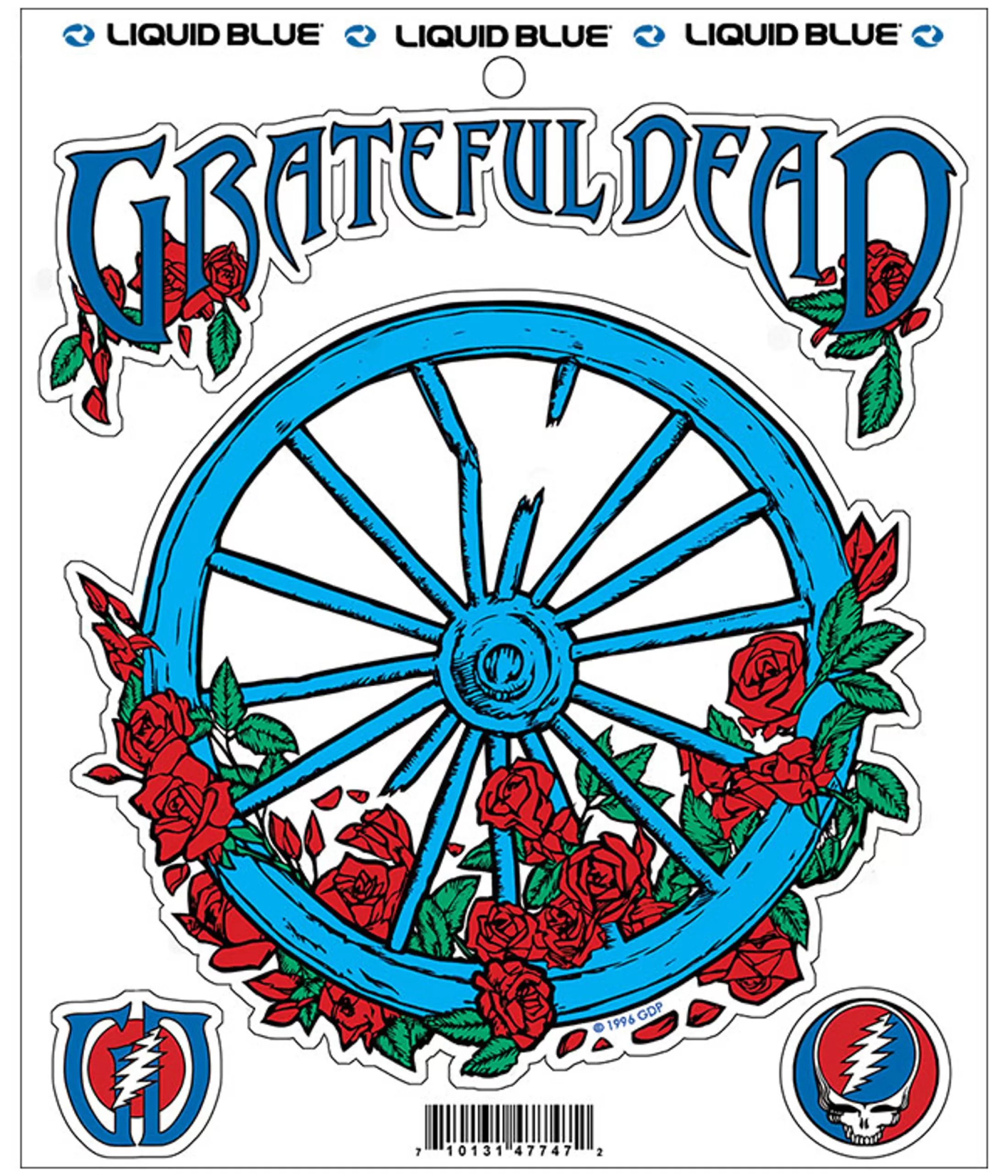 Grateful Dead | Classic<Liquid Blue Wheel and Roses Multi Sticker