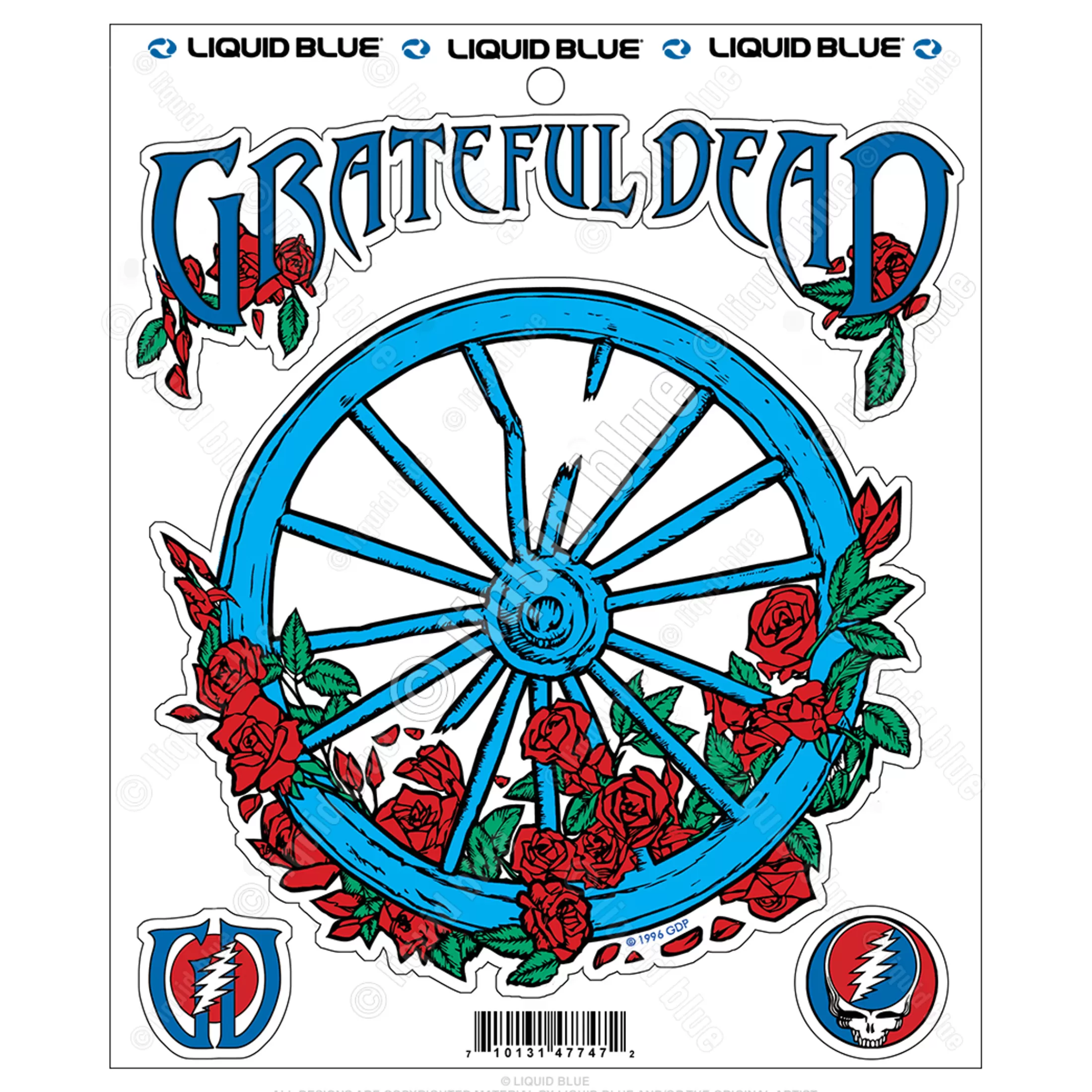 Grateful Dead | Classic<Liquid Blue Wheel and Roses Multi Sticker