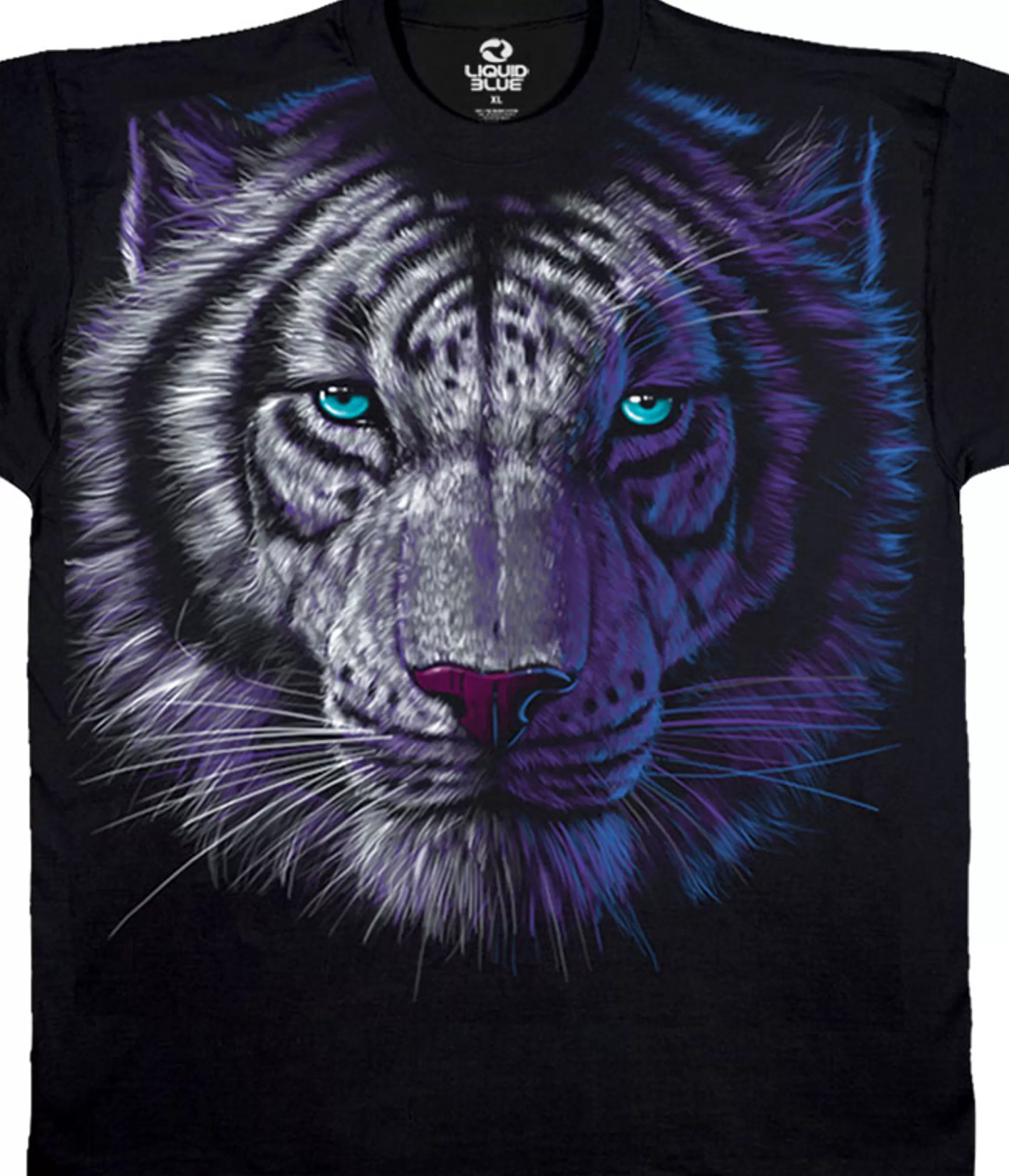 T-Shirt | Tigers<Liquid Blue White Tiger Black T-Shirt