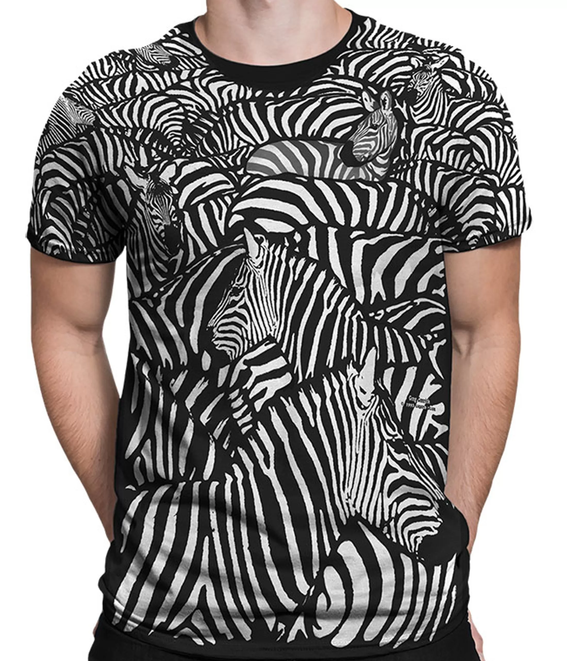 T-Shirt | Exotic Wildlife<Liquid Blue White Zebra Black T-Shirt