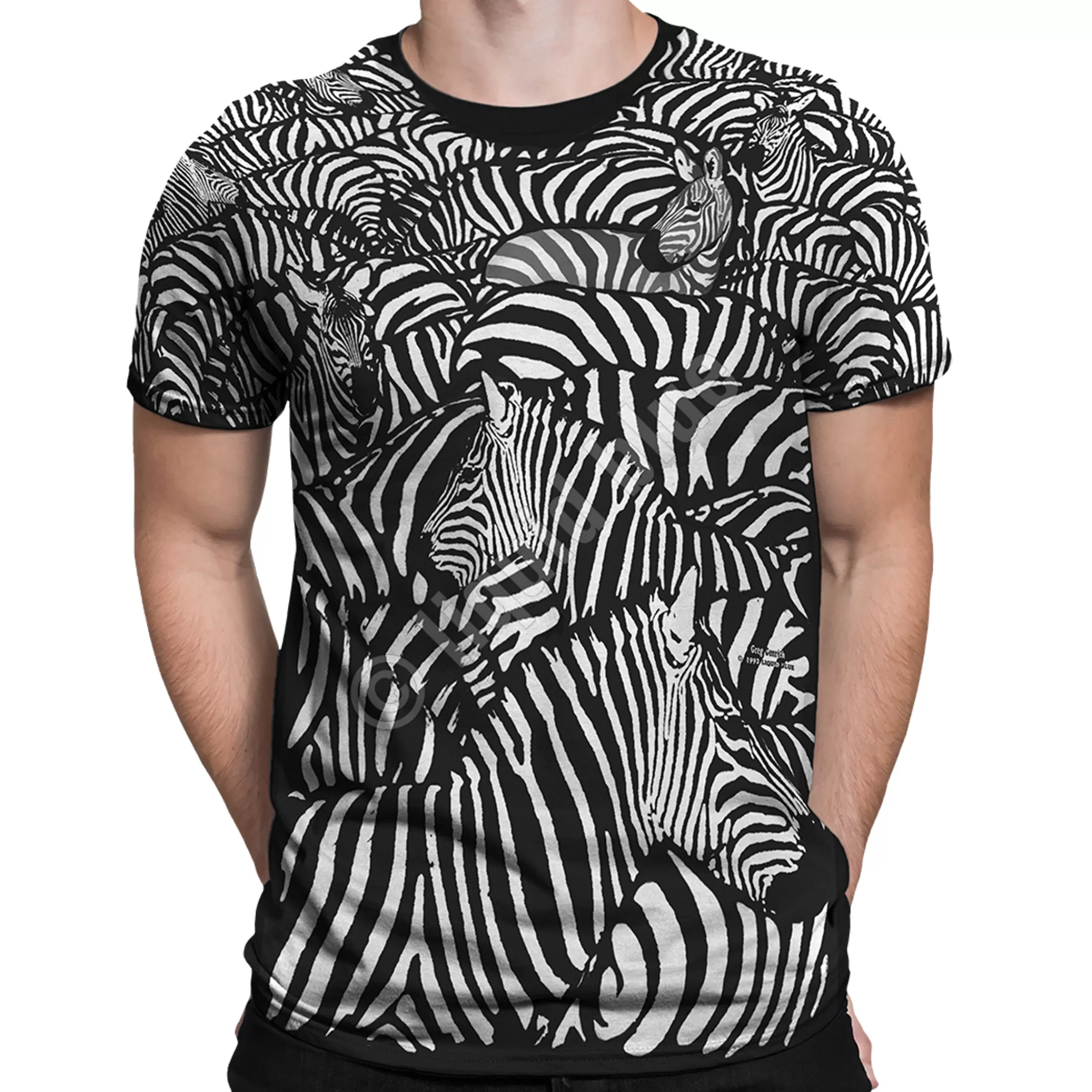 T-Shirt | Exotic Wildlife<Liquid Blue White Zebra Black T-Shirt