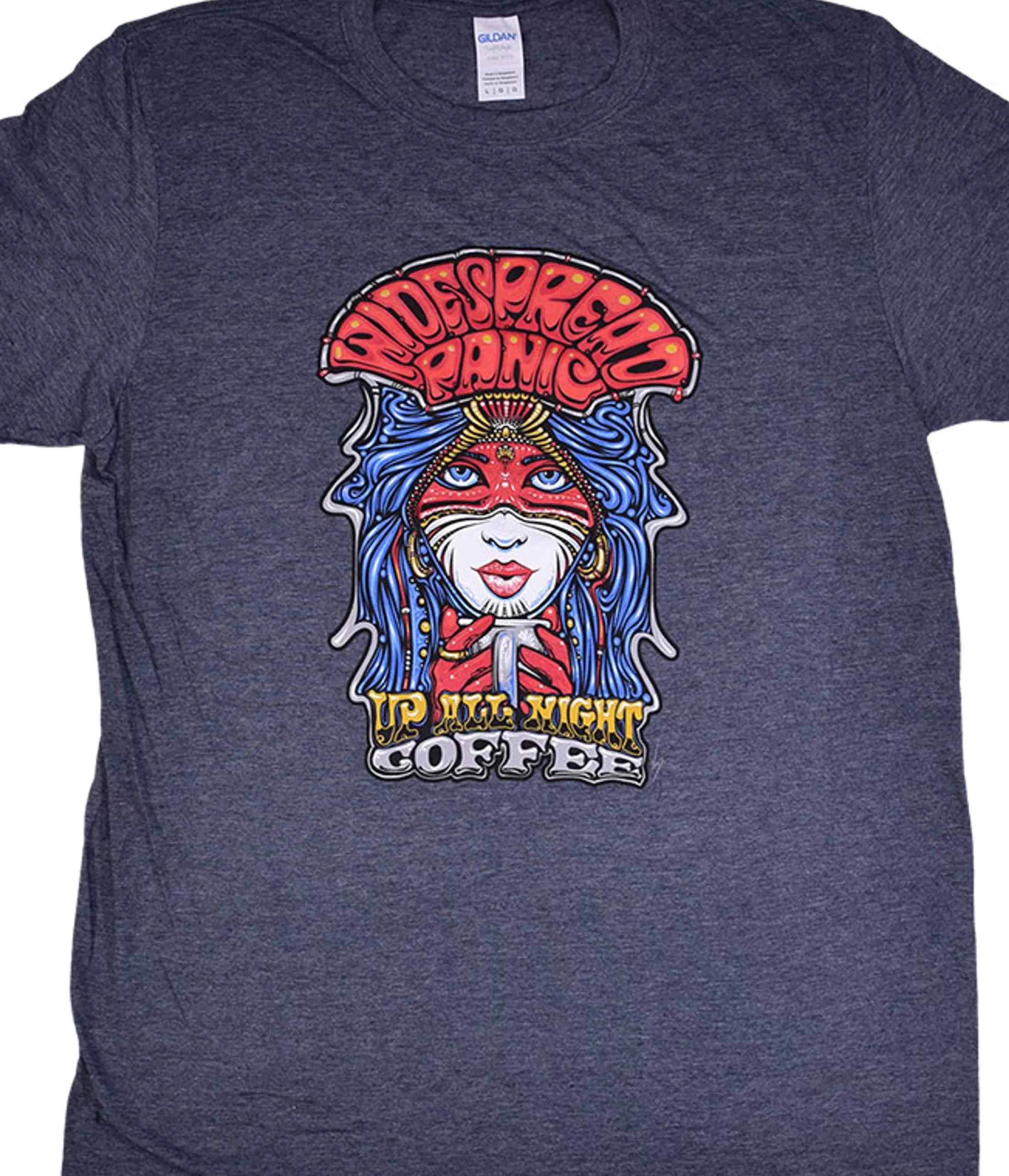 T-Shirt | Widespread Panic<Liquid Blue Widespread Panic Up All Night Dark Blue Heather T-Shirt