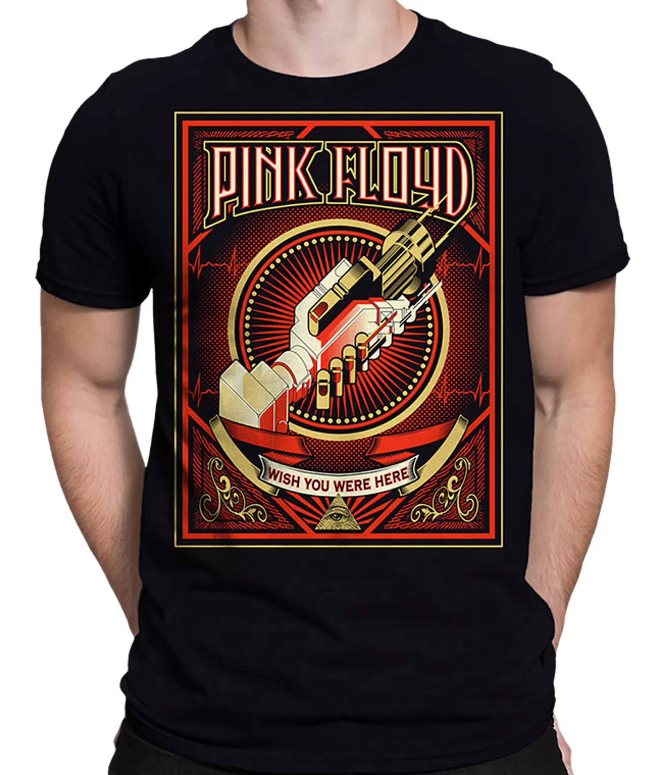 T-Shirt | Pink Floyd<Liquid Blue Wish You Were Here Black T-Shirt